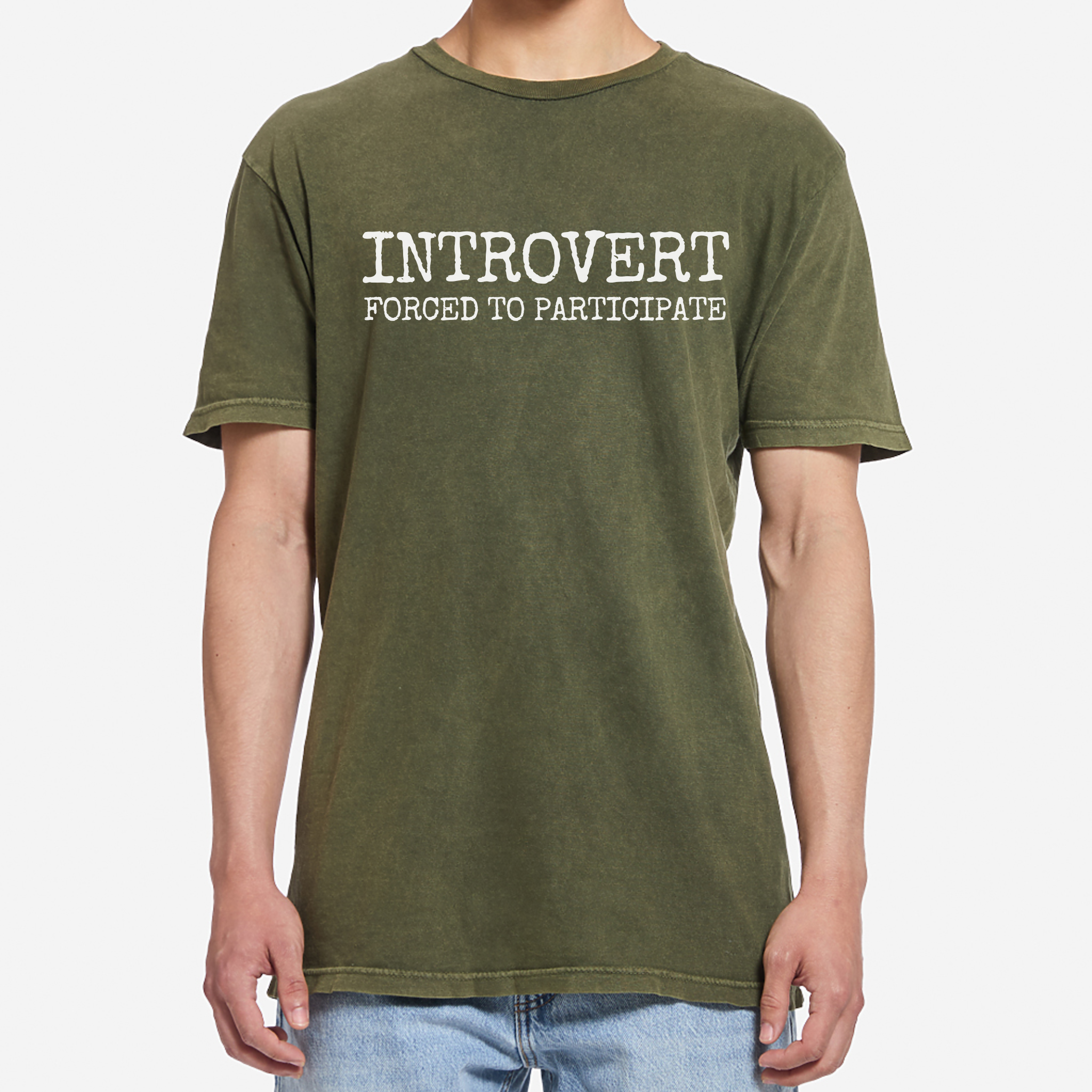 introvert forced to participate | Vintage Mineral Wash Graphic Tee product thumbnail image