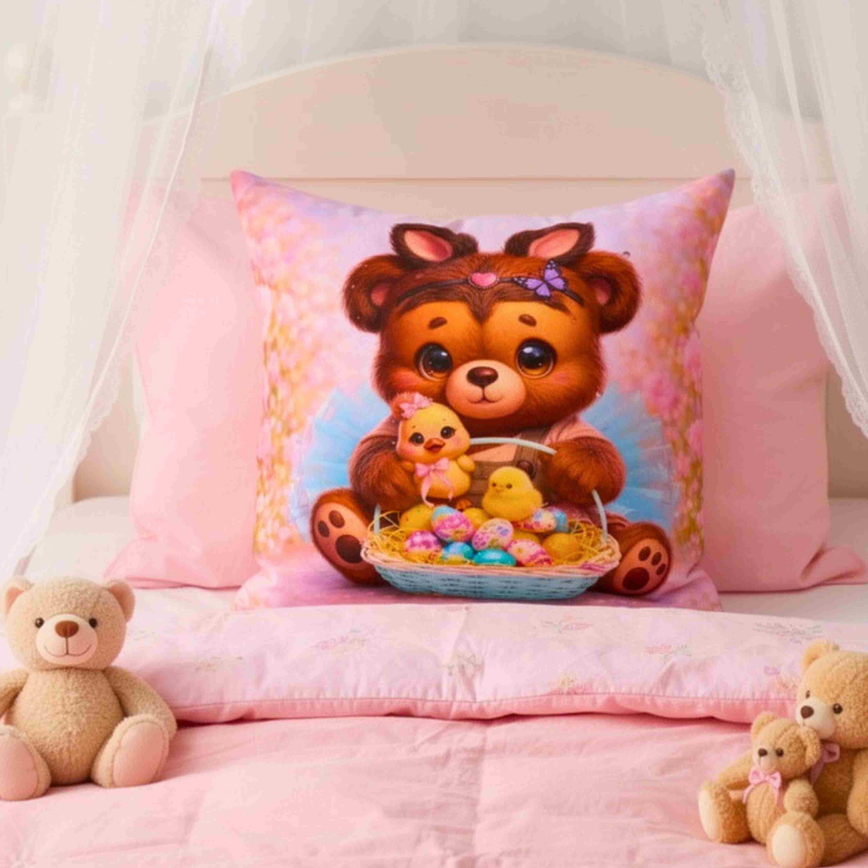 Easter Gifts For Girls | Toss Pillow | Spun Polyester Square Pillow product thumbnail image Easter Gifts For Girls | Toss Pillow | Spun Polyester Square Pillow product thumbnail image