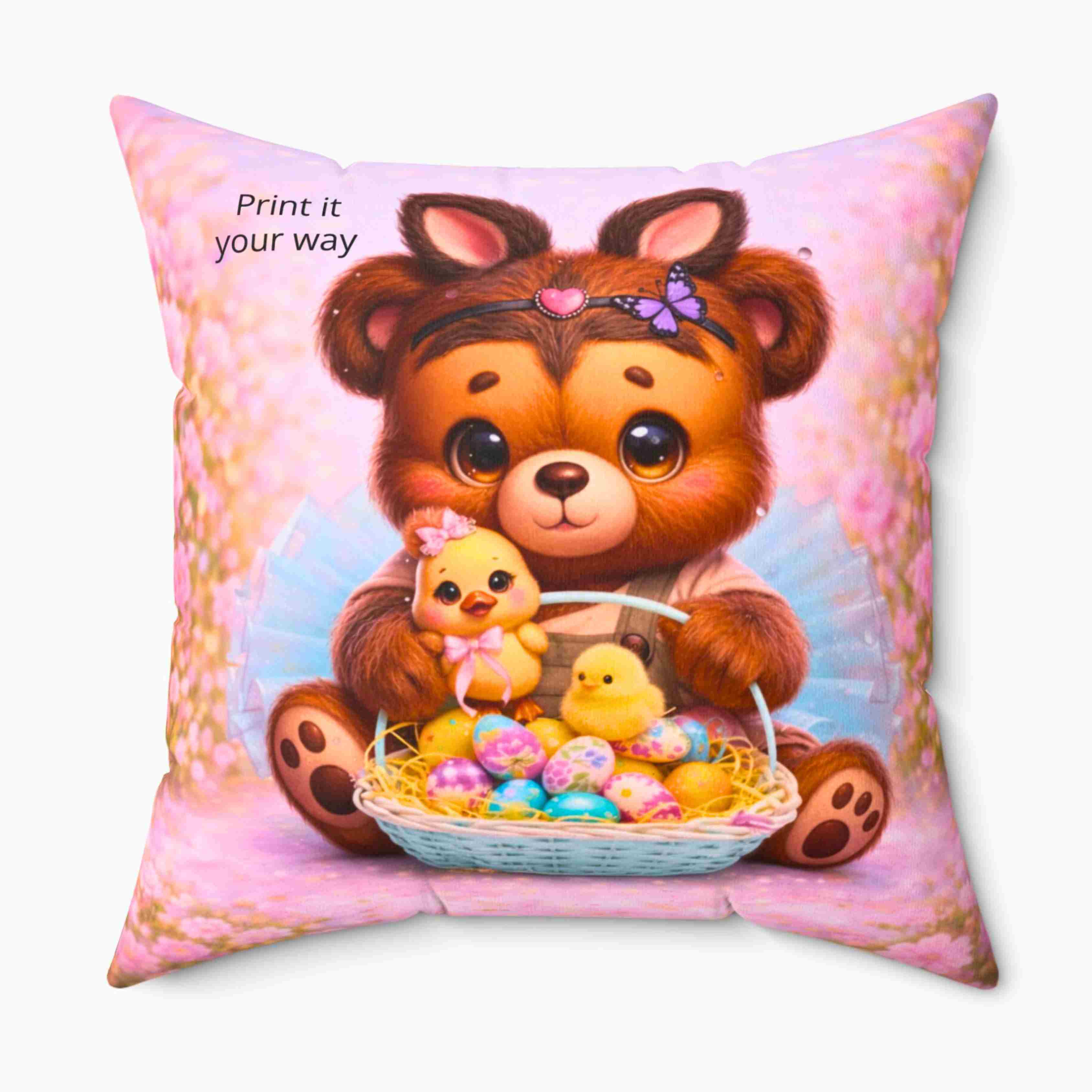 Easter Gifts For Girls | Toss Pillow | Spun Polyester Square Pillow product thumbnail image Easter Gifts For Girls | Toss Pillow | Spun Polyester Square Pillow product thumbnail image