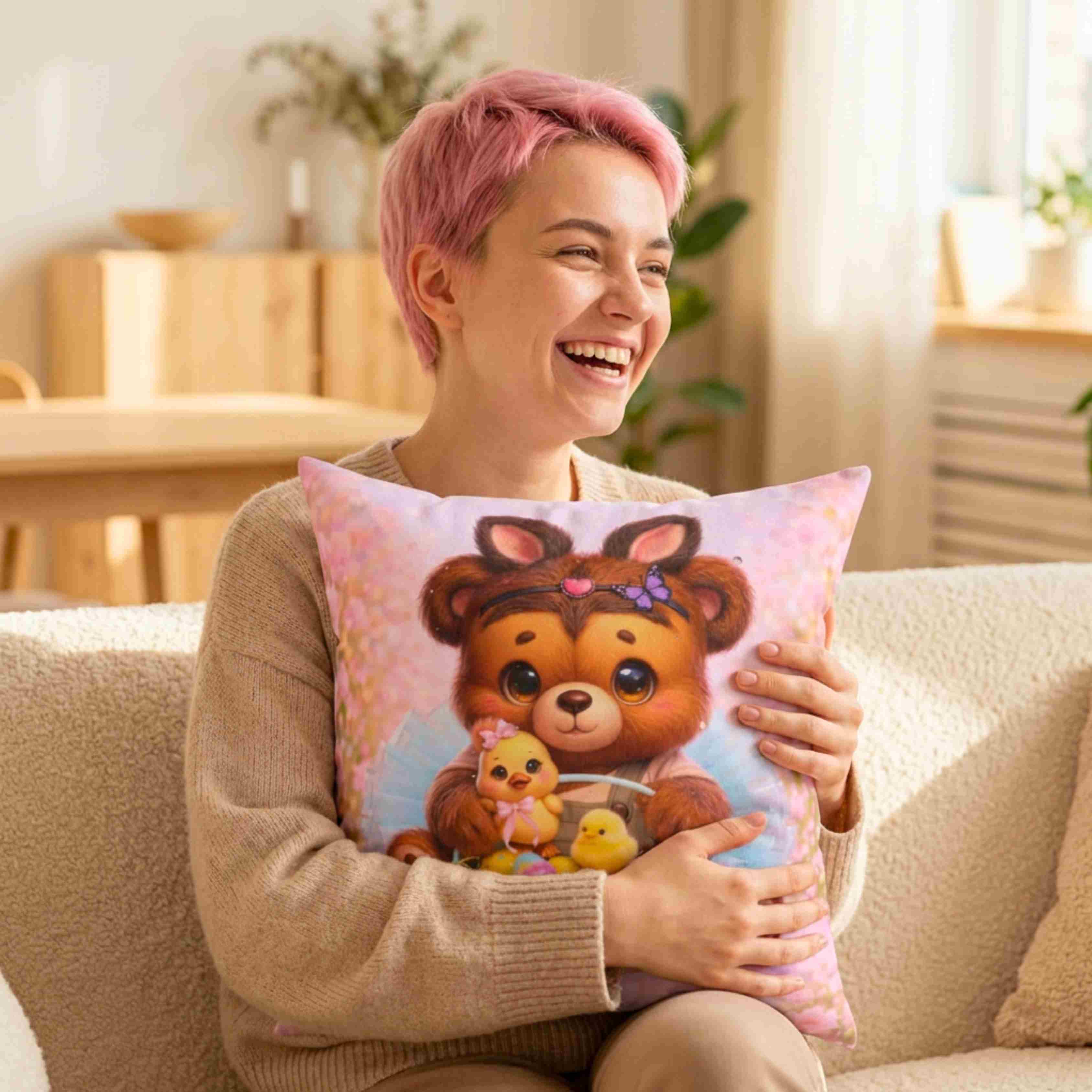 Easter Gifts For Girls | Toss Pillow | Spun Polyester Square Pillow product thumbnail image