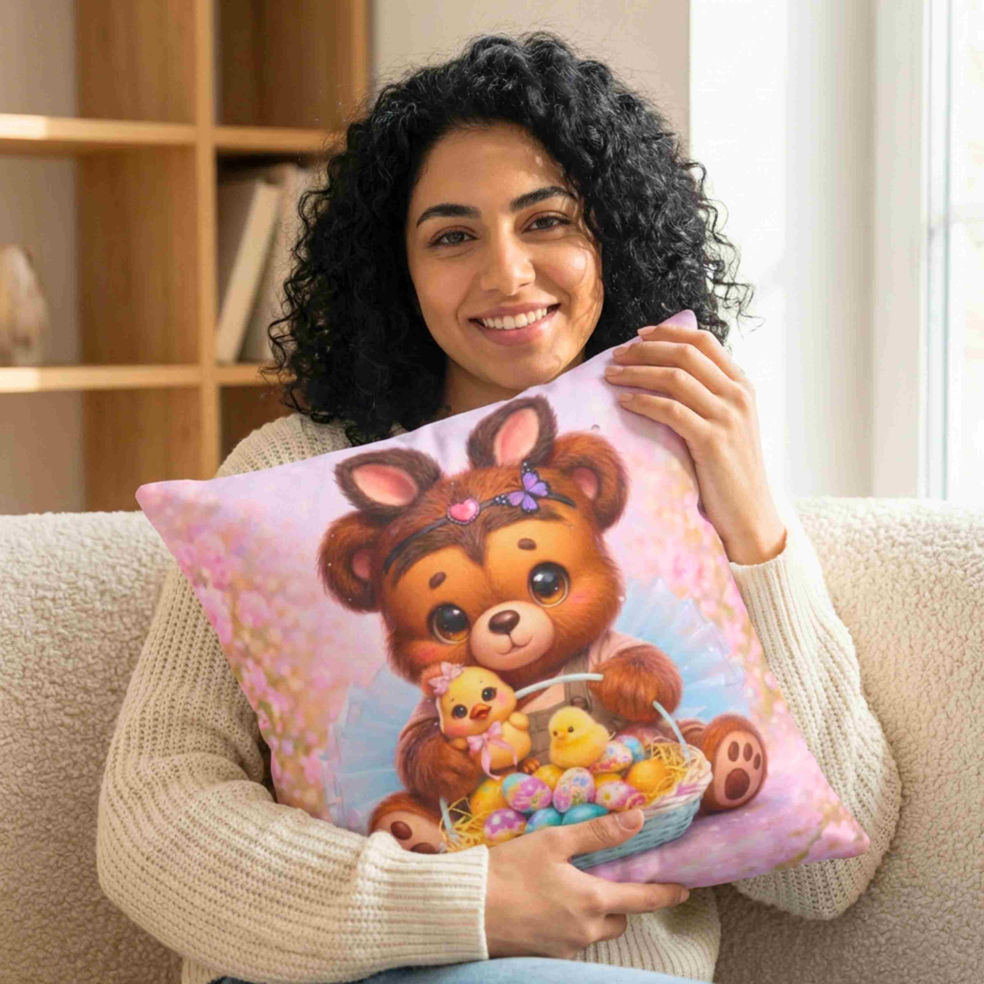 Easter Gifts For Girls | Toss Pillow | Spun Polyester Square Pillow product thumbnail image Easter Gifts For Girls | Toss Pillow | Spun Polyester Square Pillow product thumbnail image