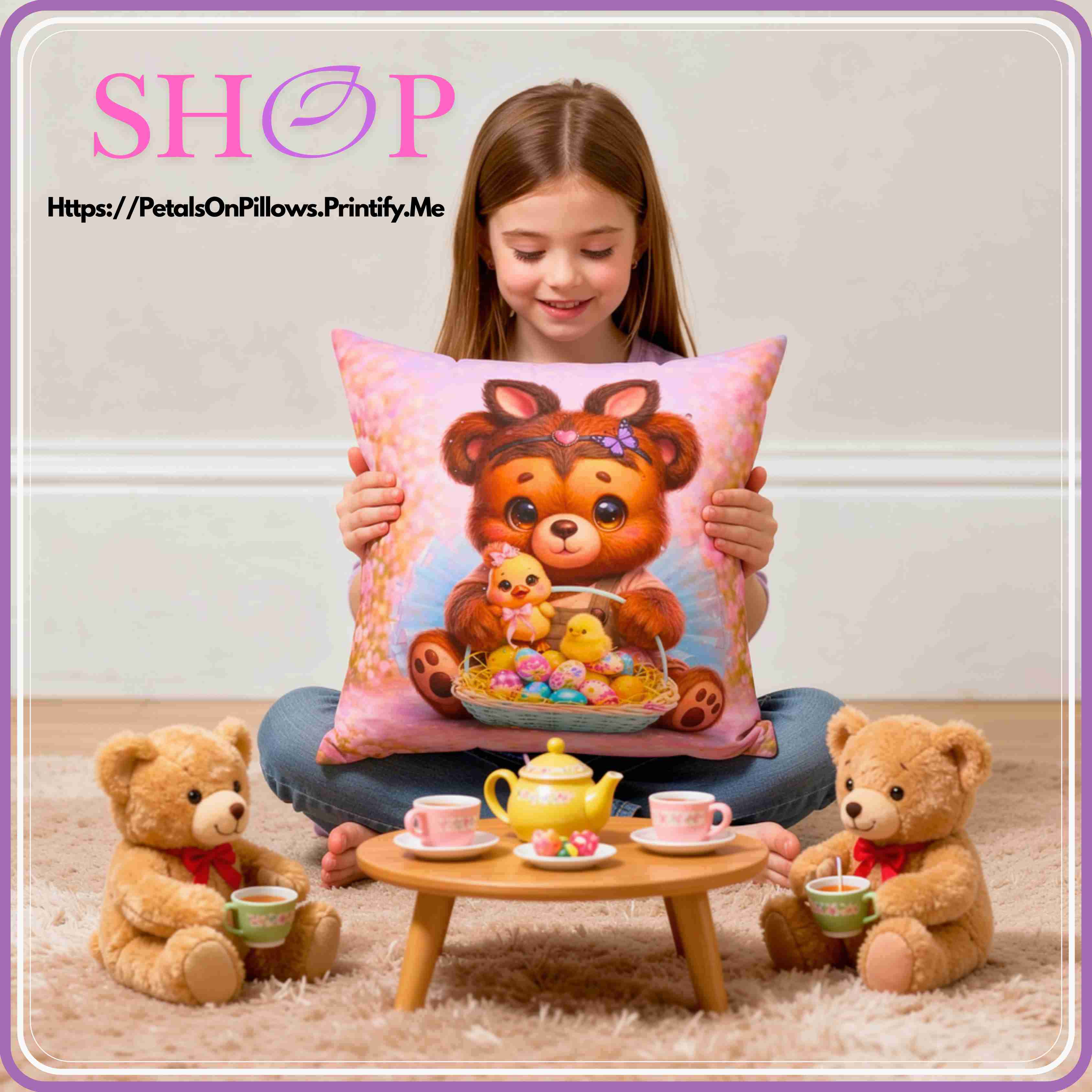 Easter Gifts For Girls | Toss Pillow | Spun Polyester Square Pillow product thumbnail image