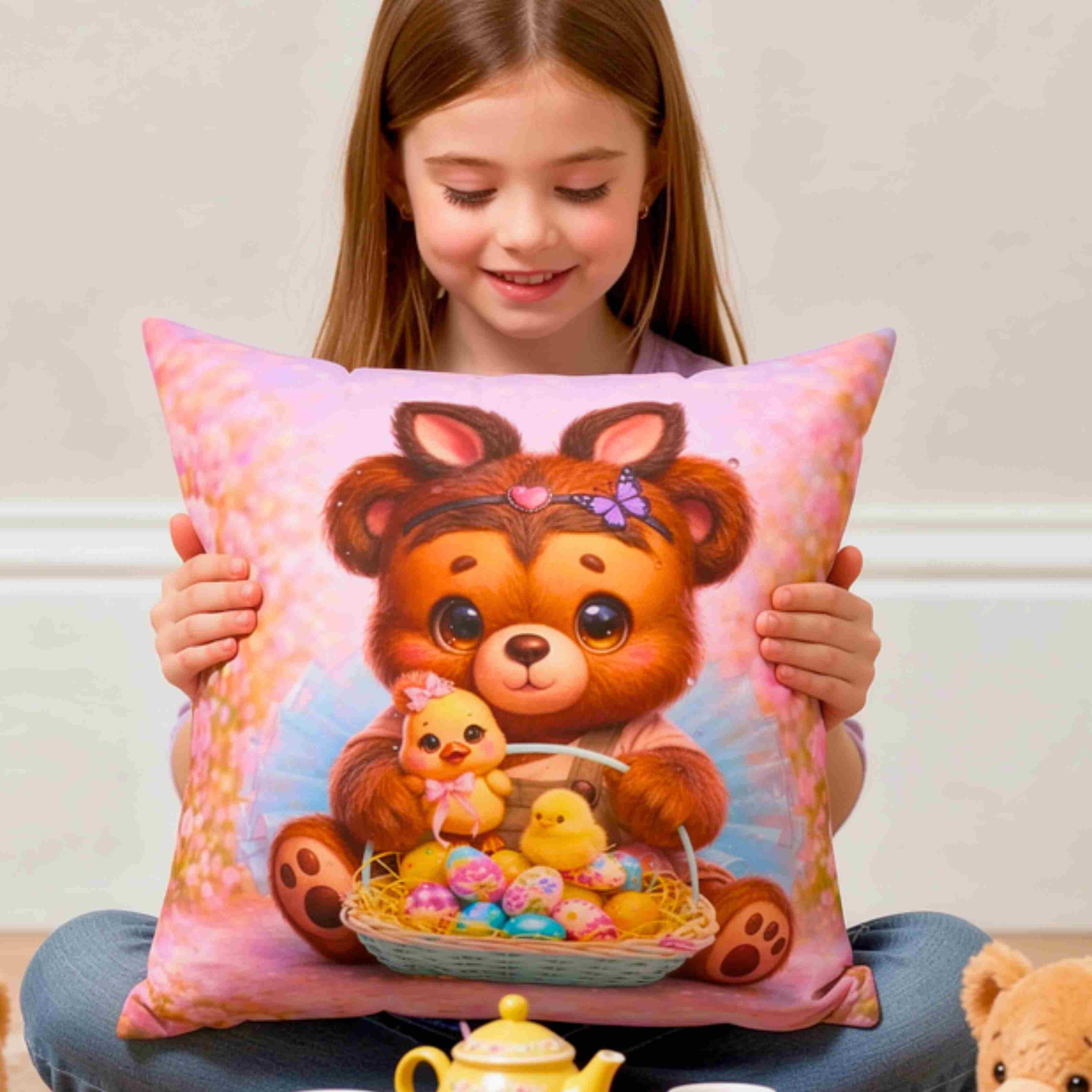 Easter Gifts For Girls | Toss Pillow | Spun Polyester Square Pillow product thumbnail image Easter Gifts For Girls | Toss Pillow | Spun Polyester Square Pillow product thumbnail image