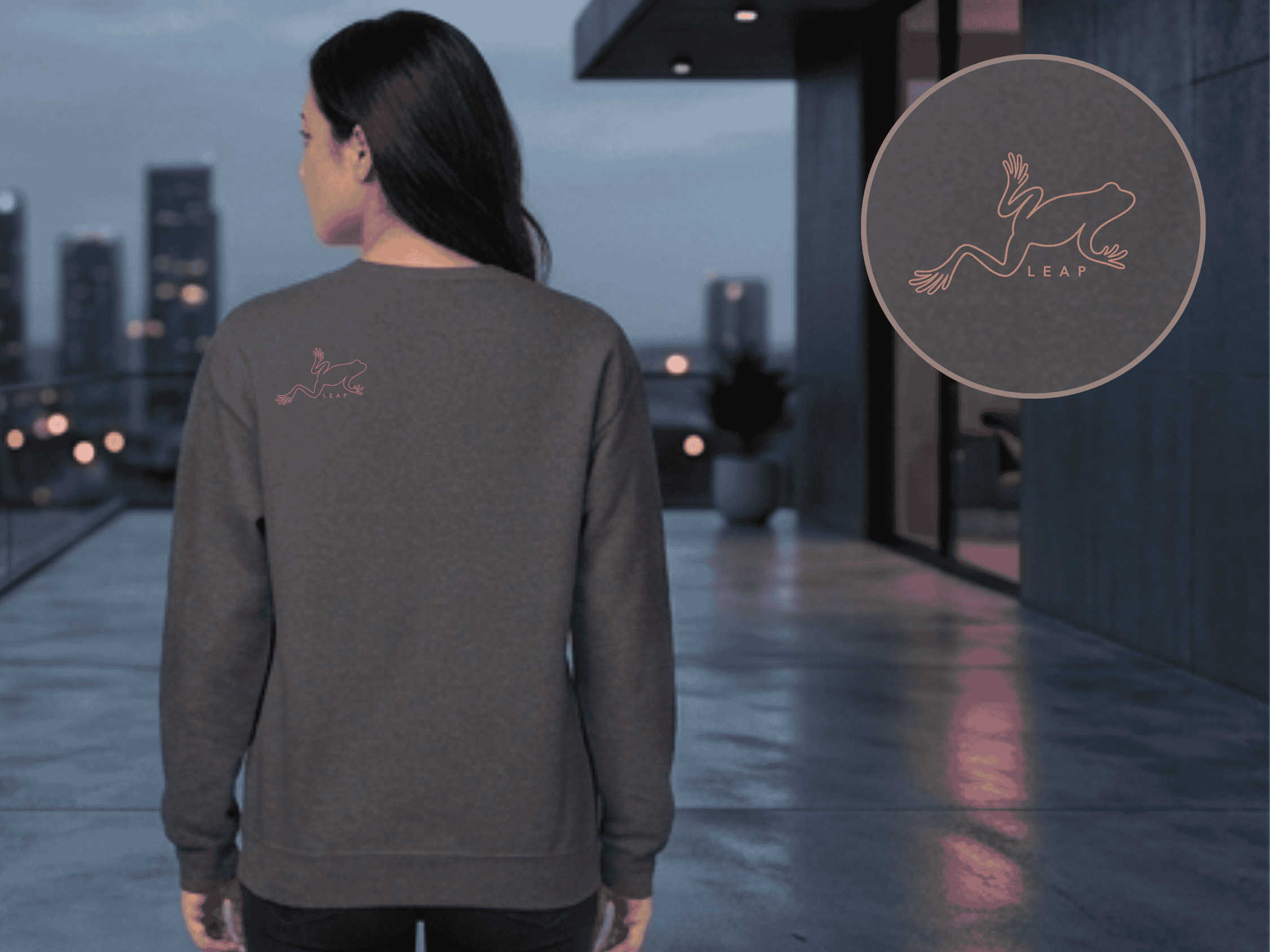 Minimalist Frog Sweatshirt, Quiet Luxury Crewneck, Heavyweight Fleece, Oversized Streetwear, Somatic Healing, Mindful Clothing, Meditation Gift, Aesthetic Apparel product thumbnail image