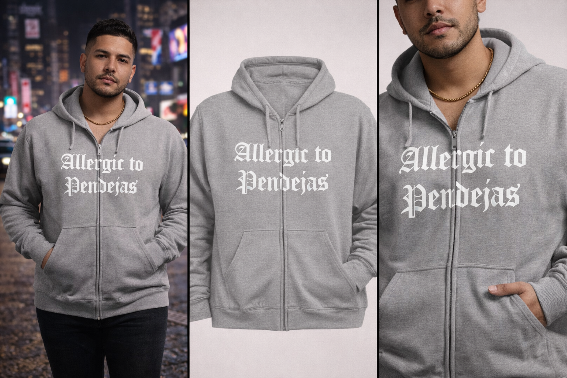 Allergic to Pendejas Zip Hoodie – Dark Attitude Collection product thumbnail image