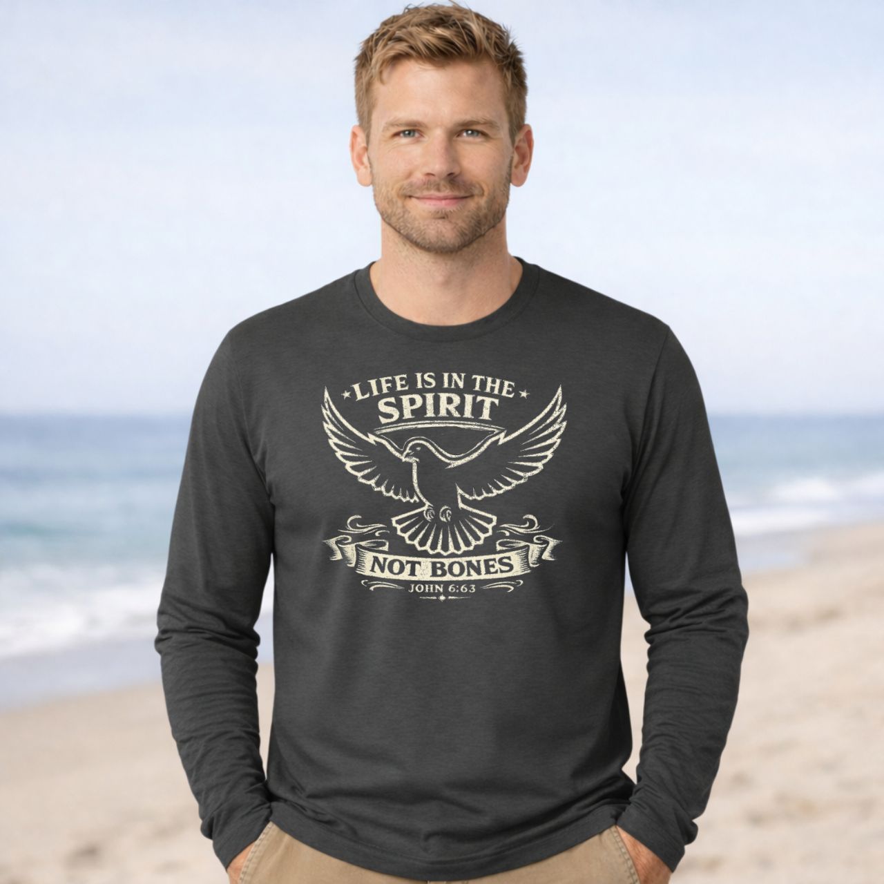 'Life Is in the Spirit' Long Sleeve Tee product thumbnail image 'Life Is in the Spirit' Long Sleeve Tee product thumbnail image