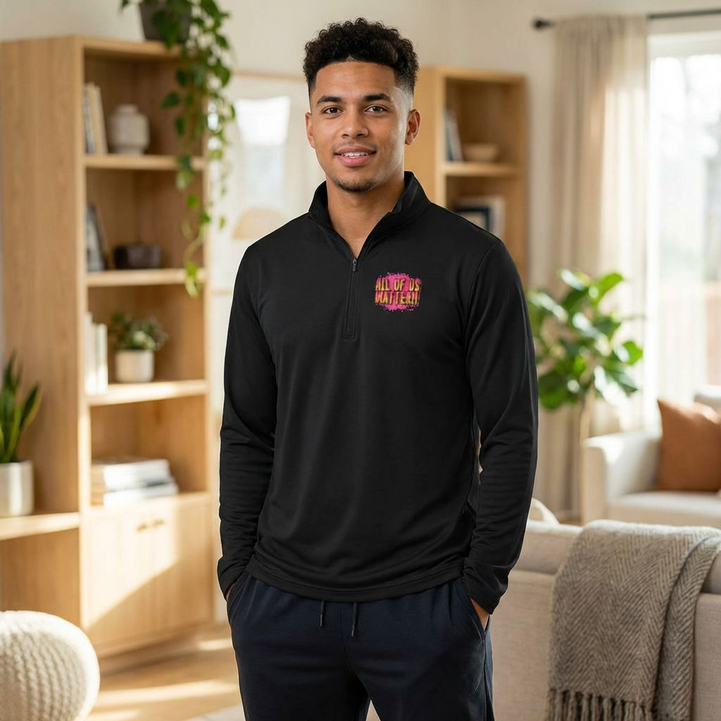 ALL OF US MATTER Quarter-Zip Pullover | Unity Message Graphic | Unisex Comfort Fit | Front &amp; Back Design | 6 Color Options | LifeCoachDesigns.shop product thumbnail image