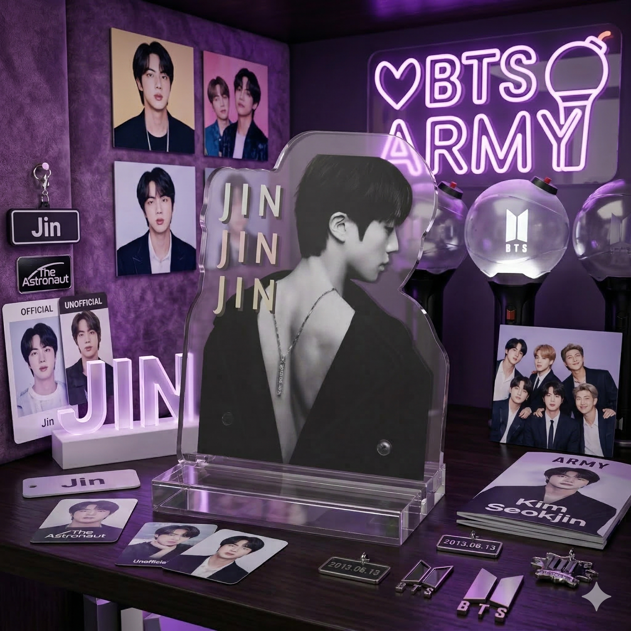 Jin (BTS) Artistic Photo Acrylic Standee — Custom Desk Ornament product thumbnail image