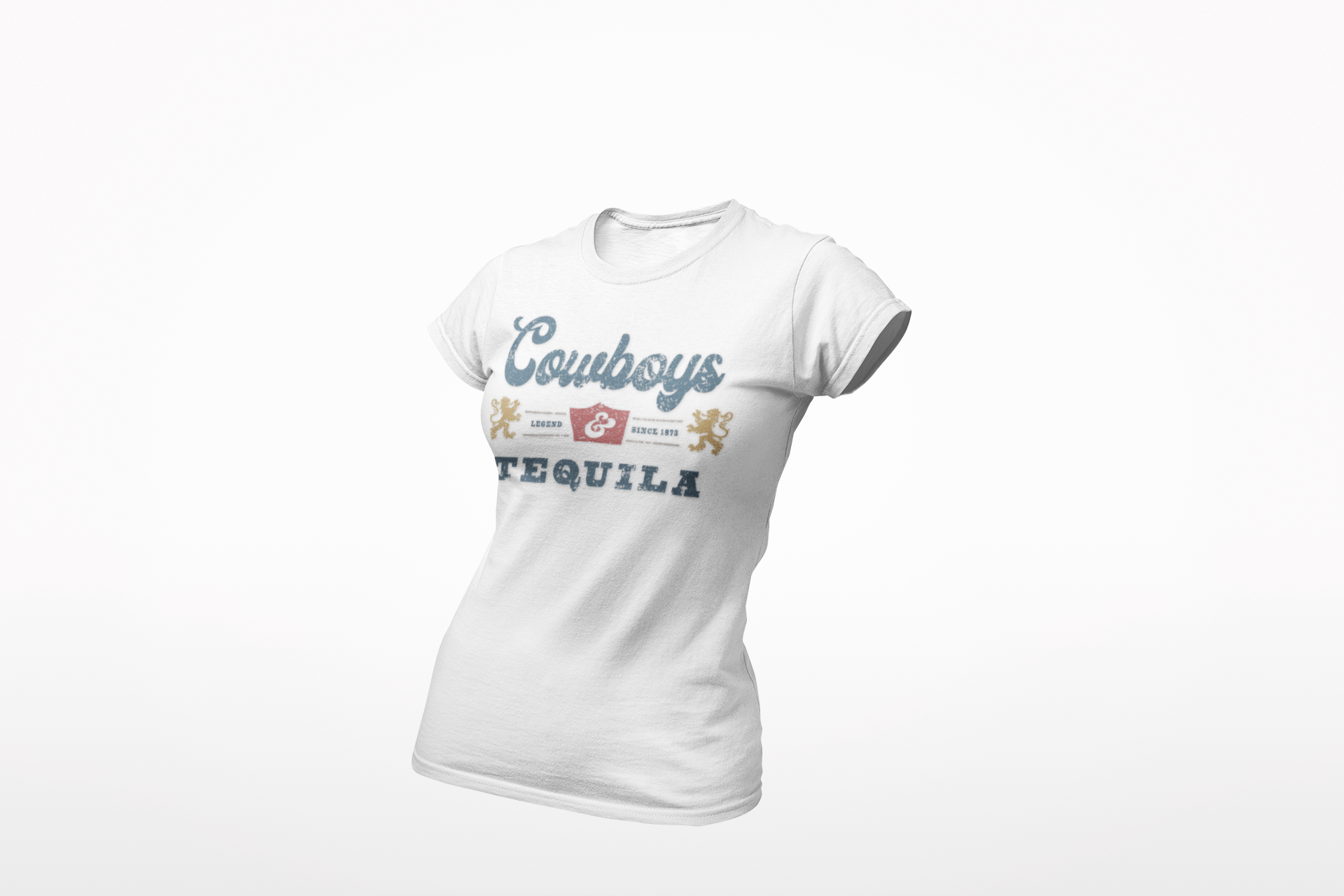 Cowboys &amp; Tequila Women's Boyfriend Tee – Rustic Vintage Western Graphic Shirt product thumbnail image