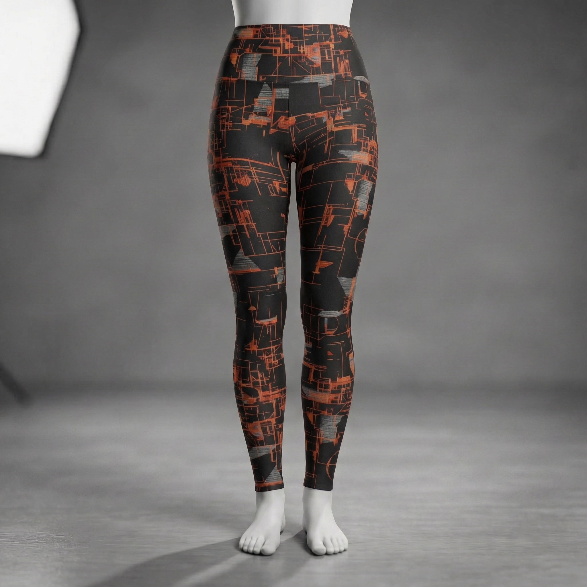 Circuit Board High Waisted Leggings : Orange product thumbnail image