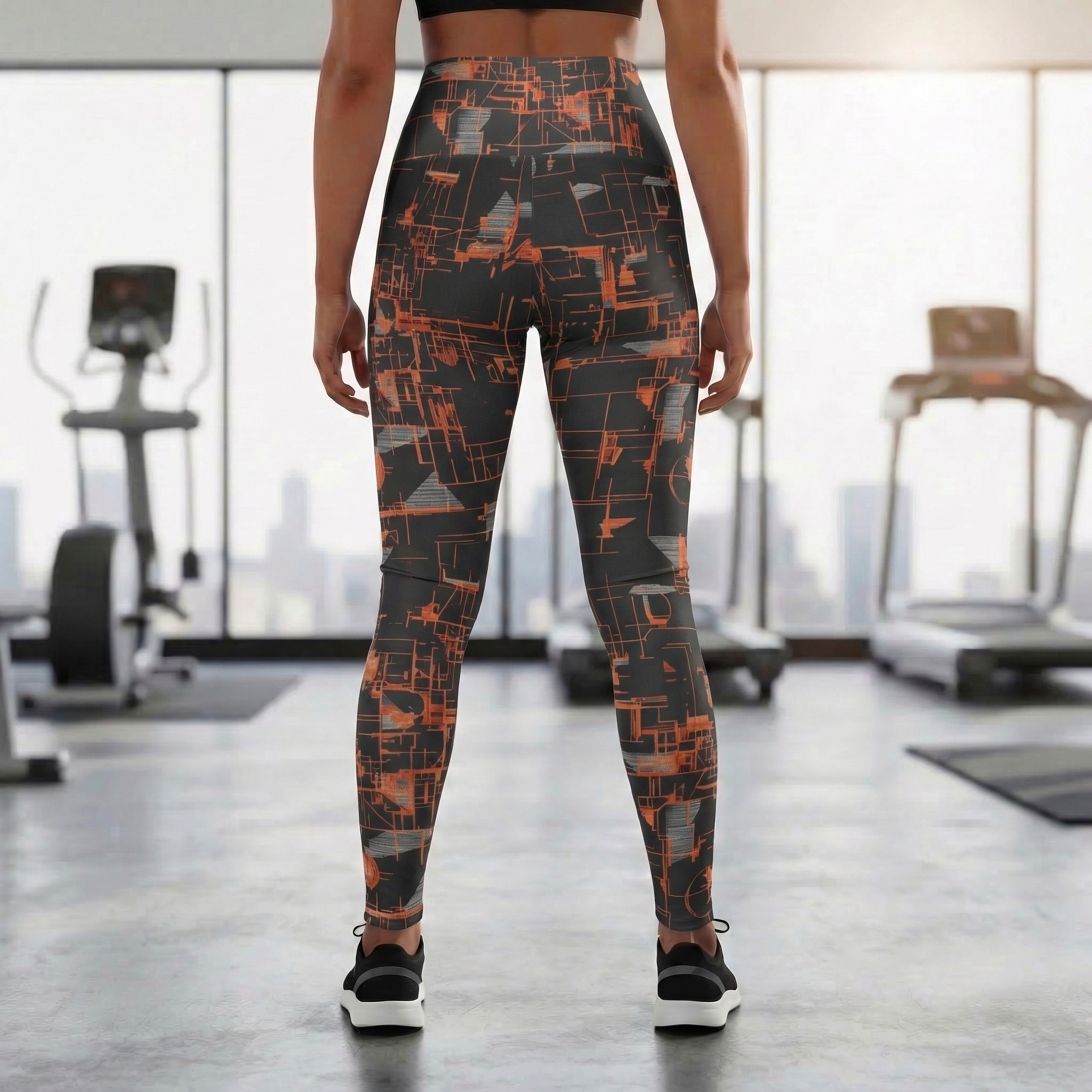 Circuit Board High Waisted Leggings : Orange product thumbnail image