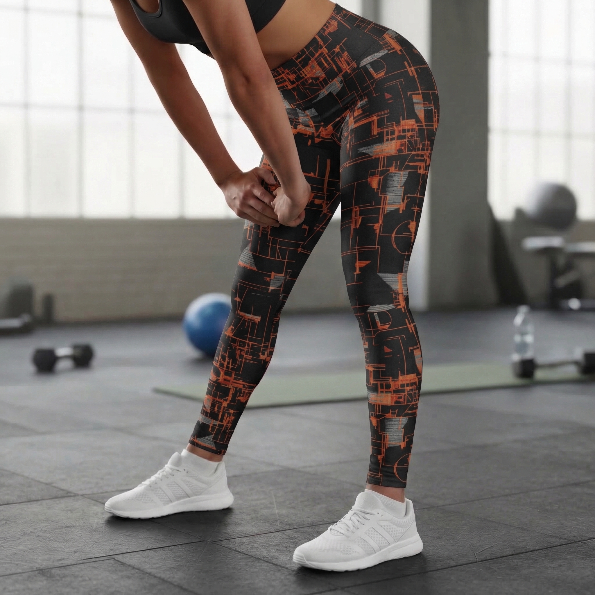 Circuit Board High Waisted Leggings : Orange product thumbnail image