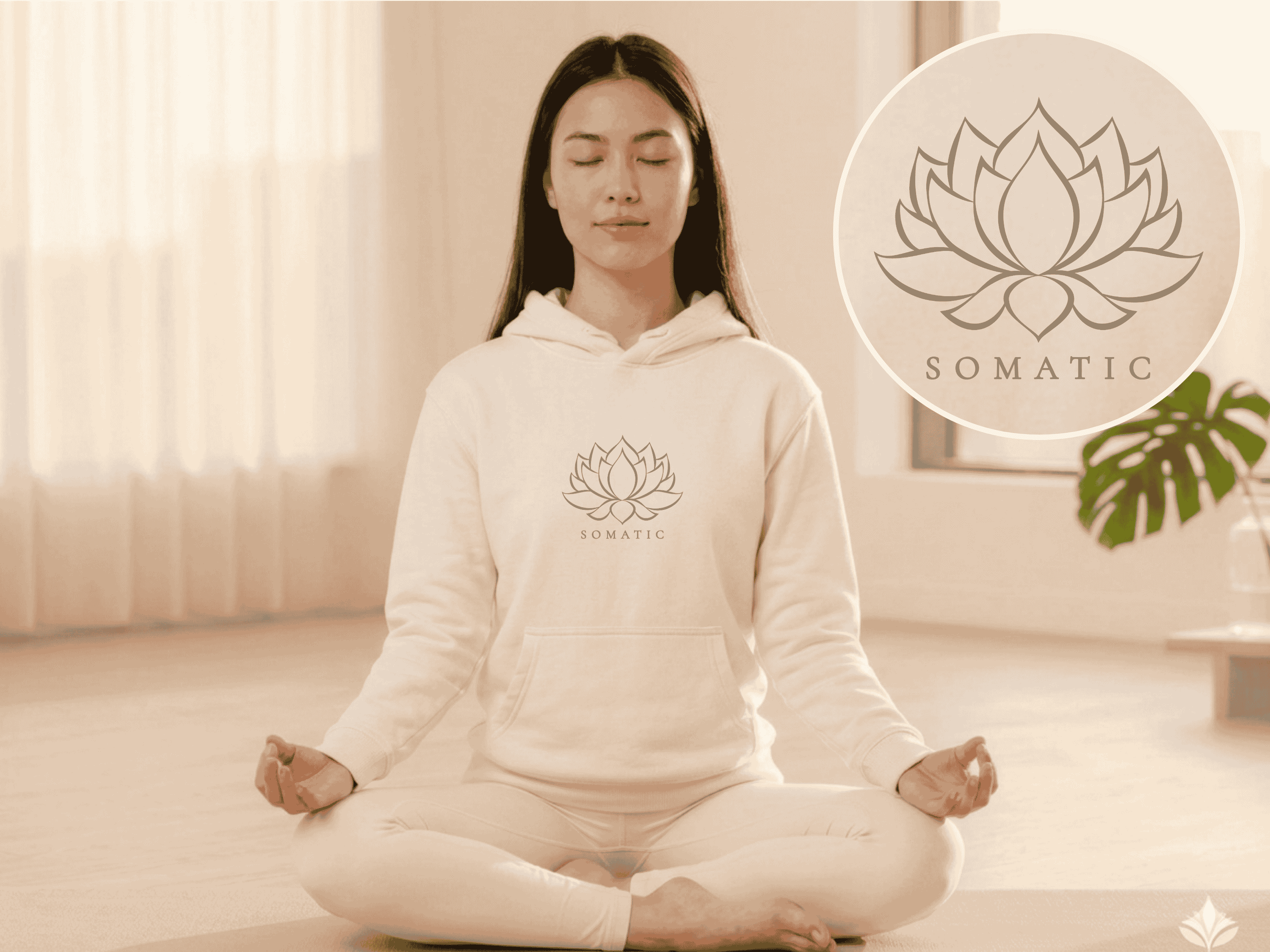 Lotus Flower Hoodie, Somatic Healing Sweatshirt, Morning Ritual Wear, Intentional Meditation Clothing product thumbnail image