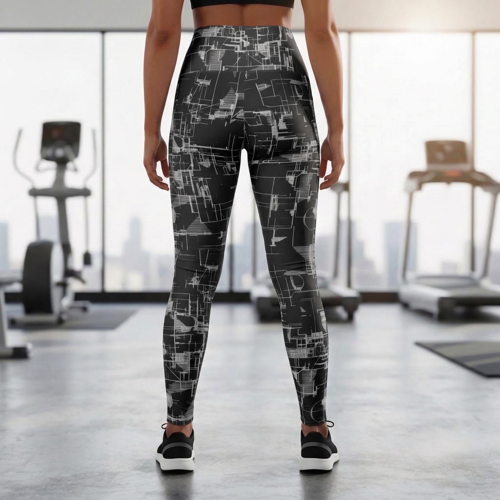 Circuit Board High Waisted Leggings : White product thumbnail image Circuit Board High Waisted Leggings : White product thumbnail image