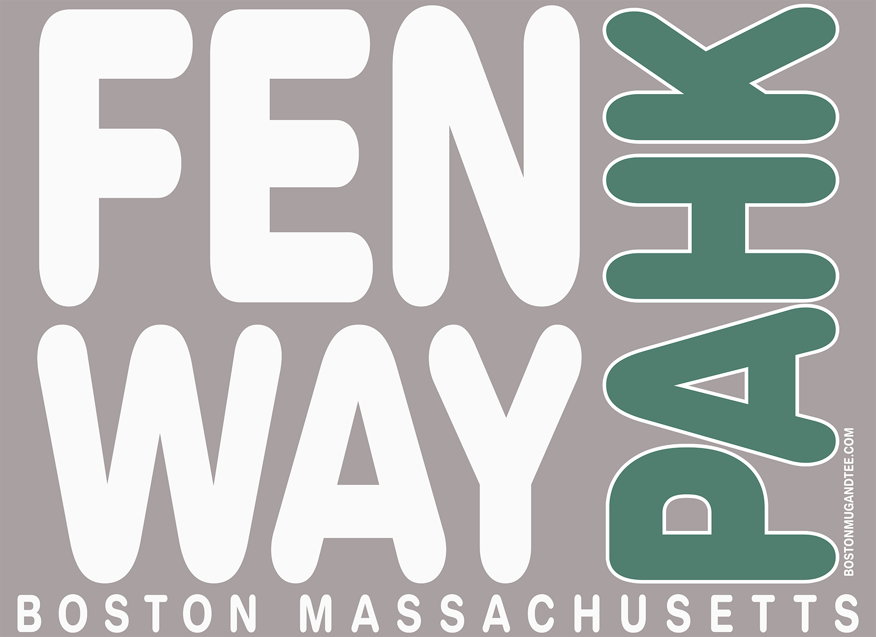 Fenway Pahk Boston Tee -  Funny Retro Bold Design - Makes a Great New England Gift - 100% Heavy Cotton - Unisex product thumbnail image