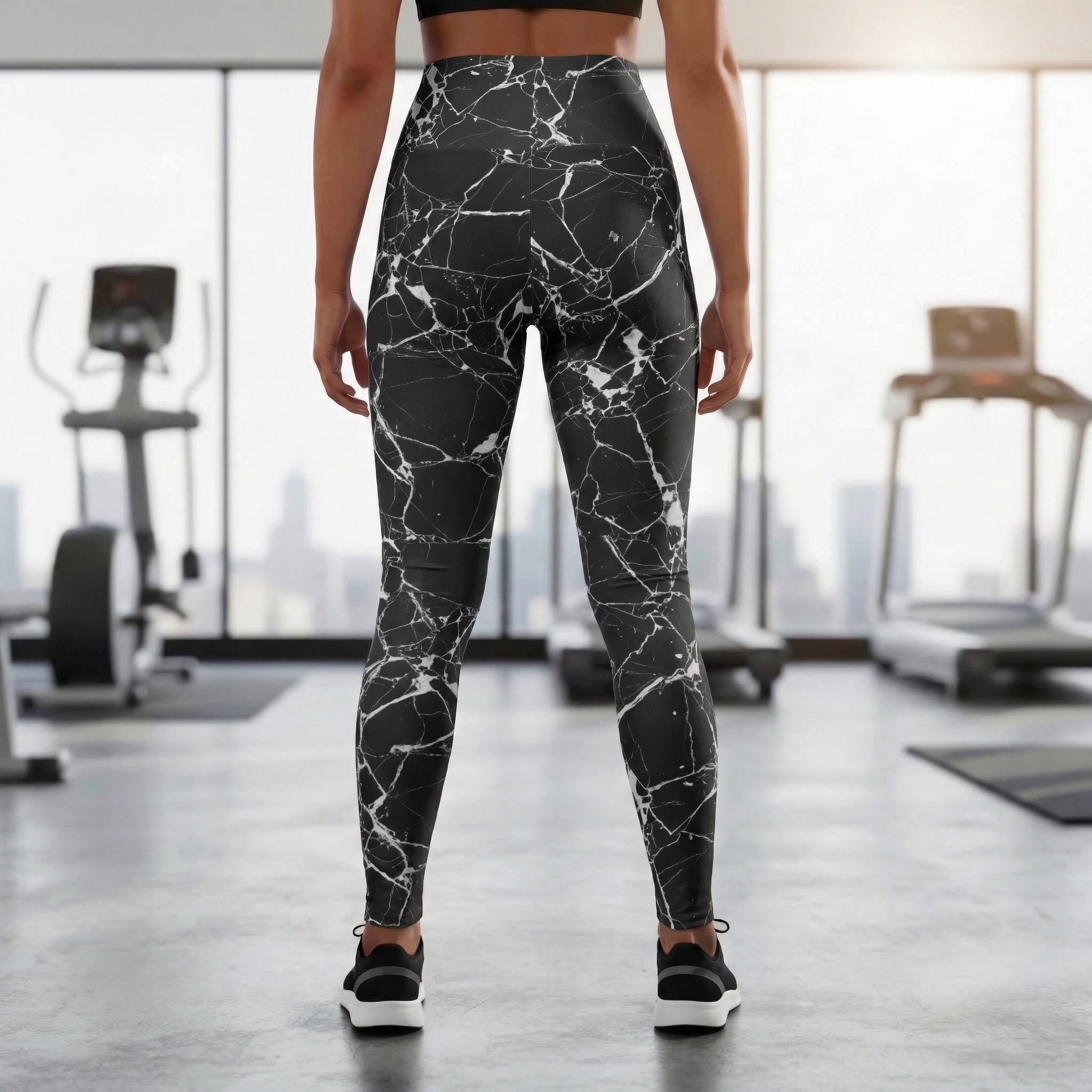 Obsidian High Waisted Leggings : White product thumbnail image
