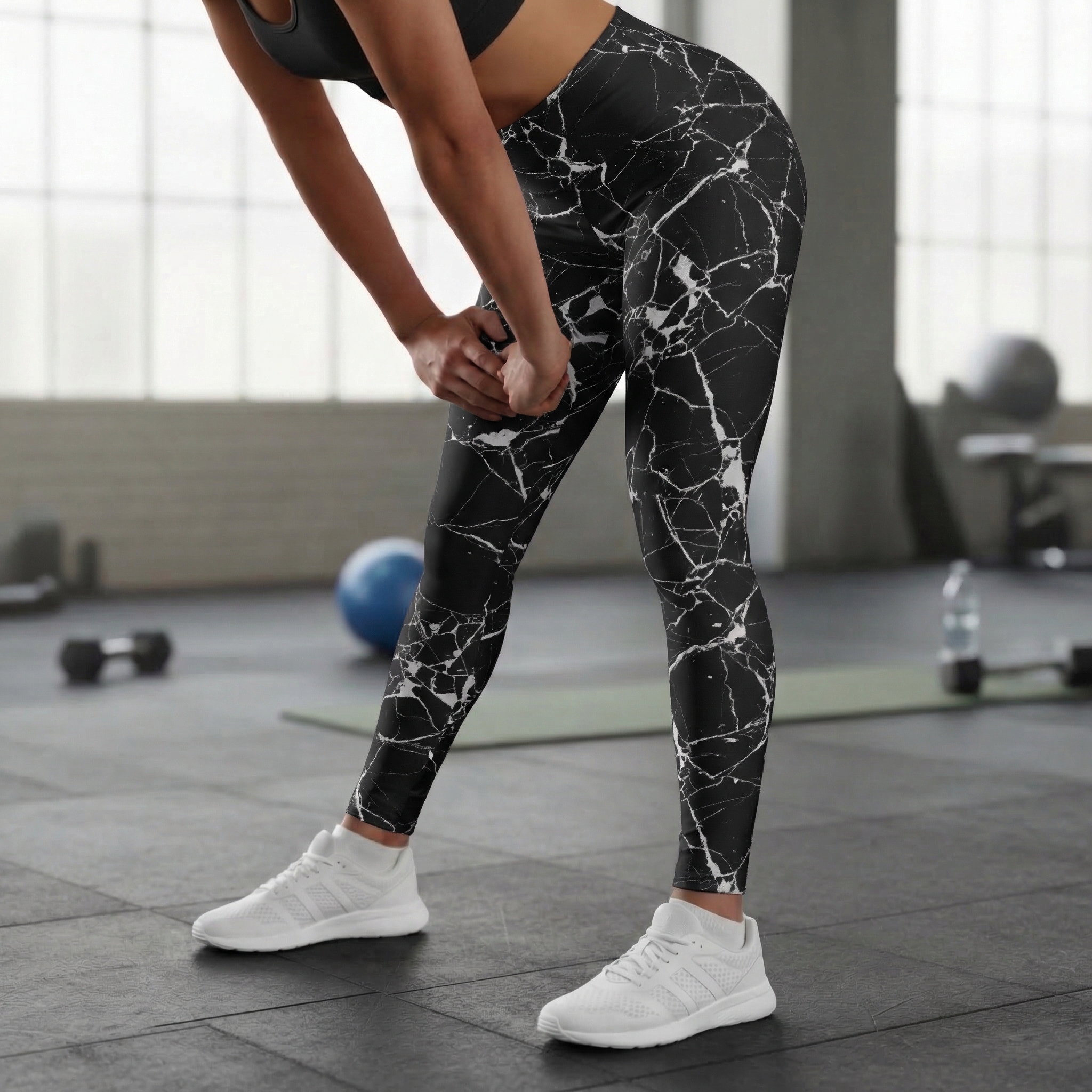 Obsidian High Waisted Leggings : White product thumbnail image