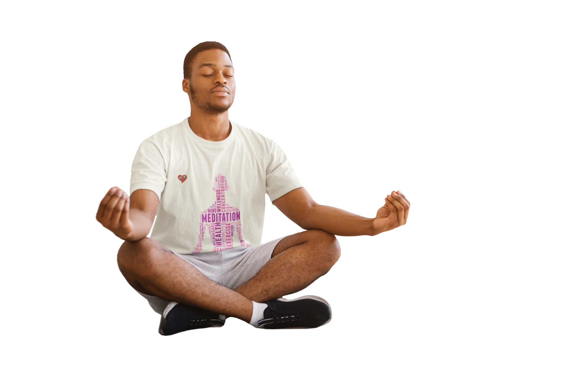 Meditation Word-Art Yoga T‑Shirt — Relaxation &amp; Spirituality Tee product thumbnail image