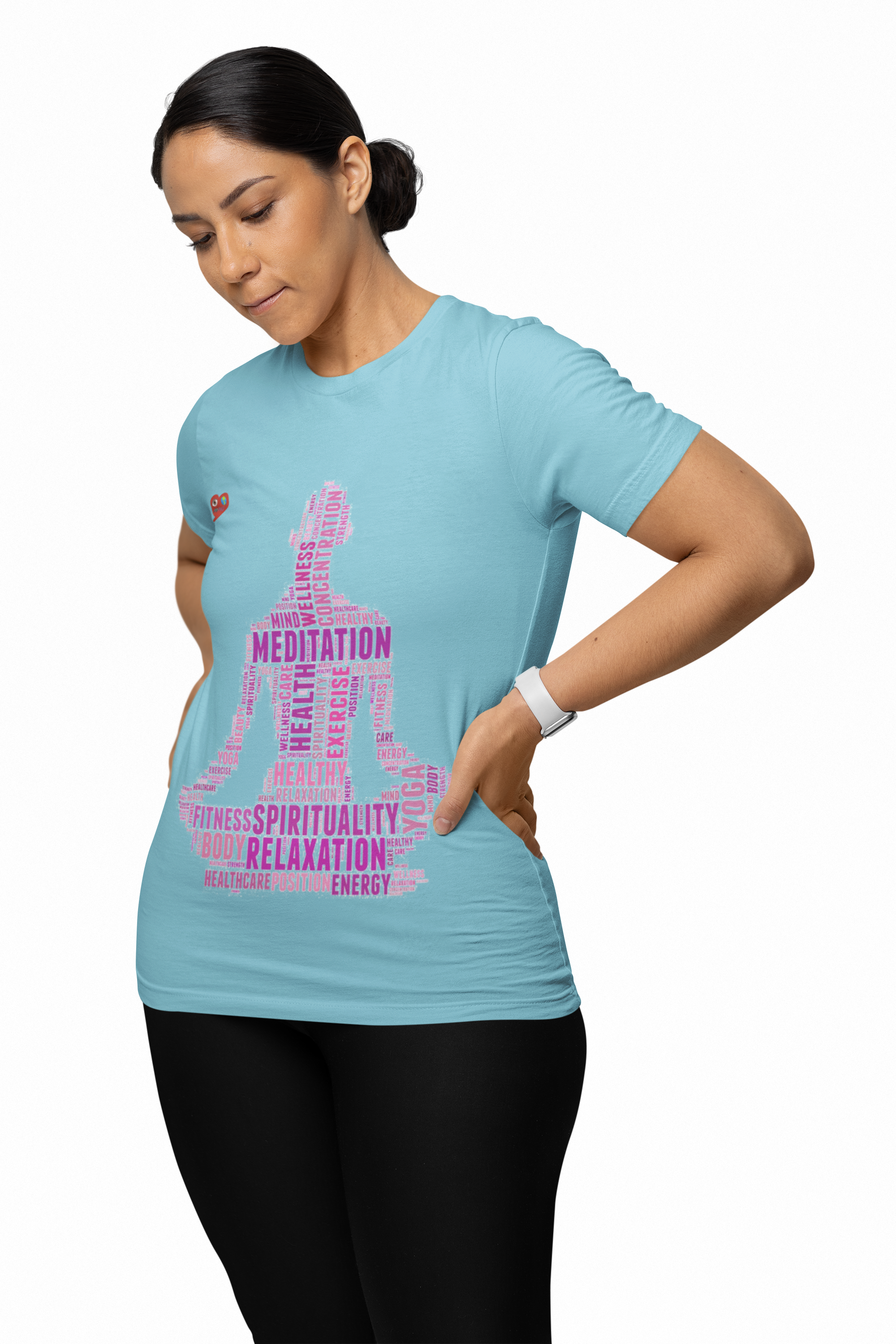 Meditation Word-Art Yoga T‑Shirt — Relaxation &amp; Spirituality Tee product thumbnail image