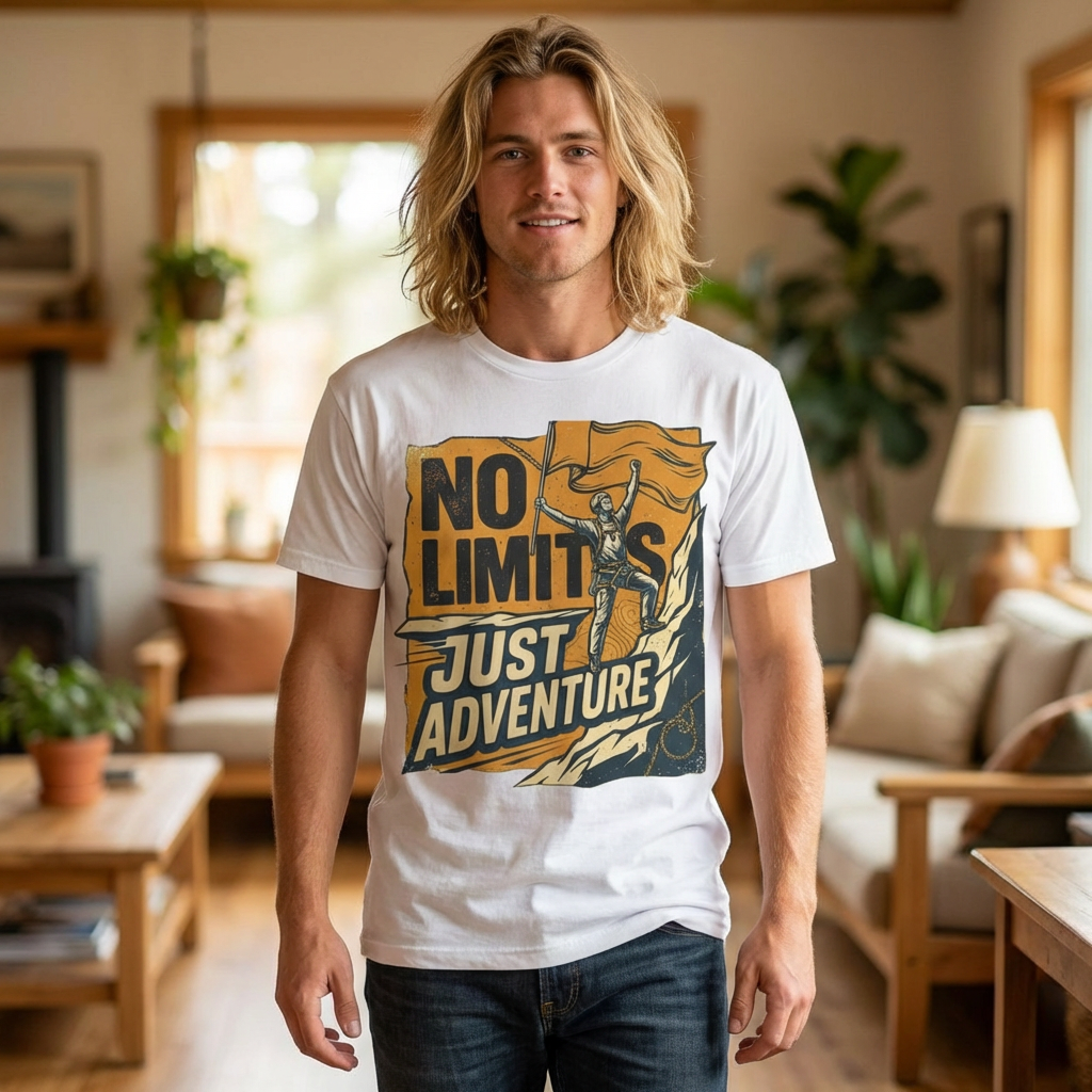 No Limits Just Adventure T-Shirt — Outdoor Climber Graphic Tee product thumbnail image No Limits Just Adventure T-Shirt — Outdoor Climber Graphic Tee product thumbnail image