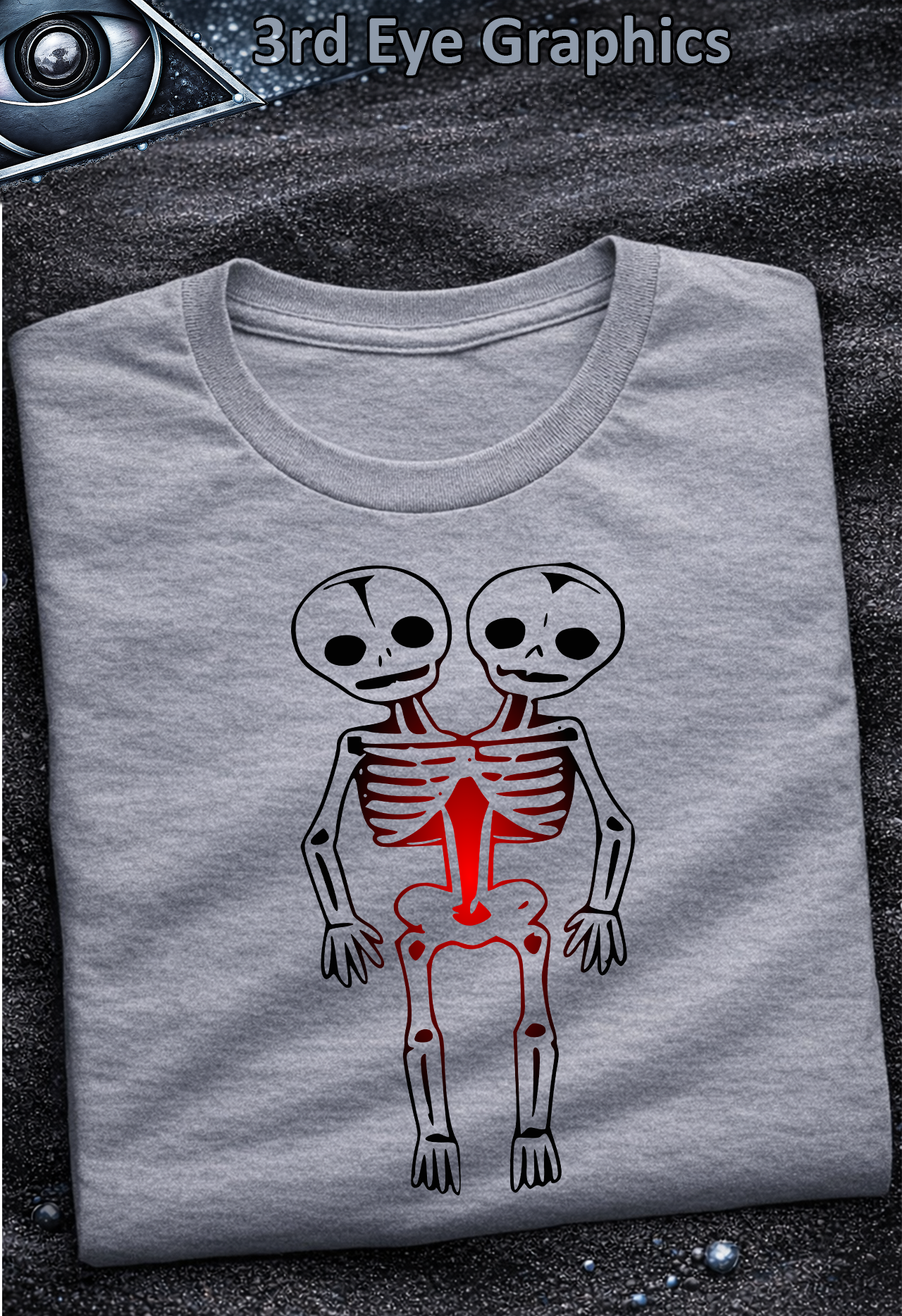 Vintage Gothic Horror Oddities Twin Skeleton Graphic T-Shirt // Red/Black product thumbnail image Vintage Gothic Horror Oddities Twin Skeleton Graphic T-Shirt // Red/Black product thumbnail image
