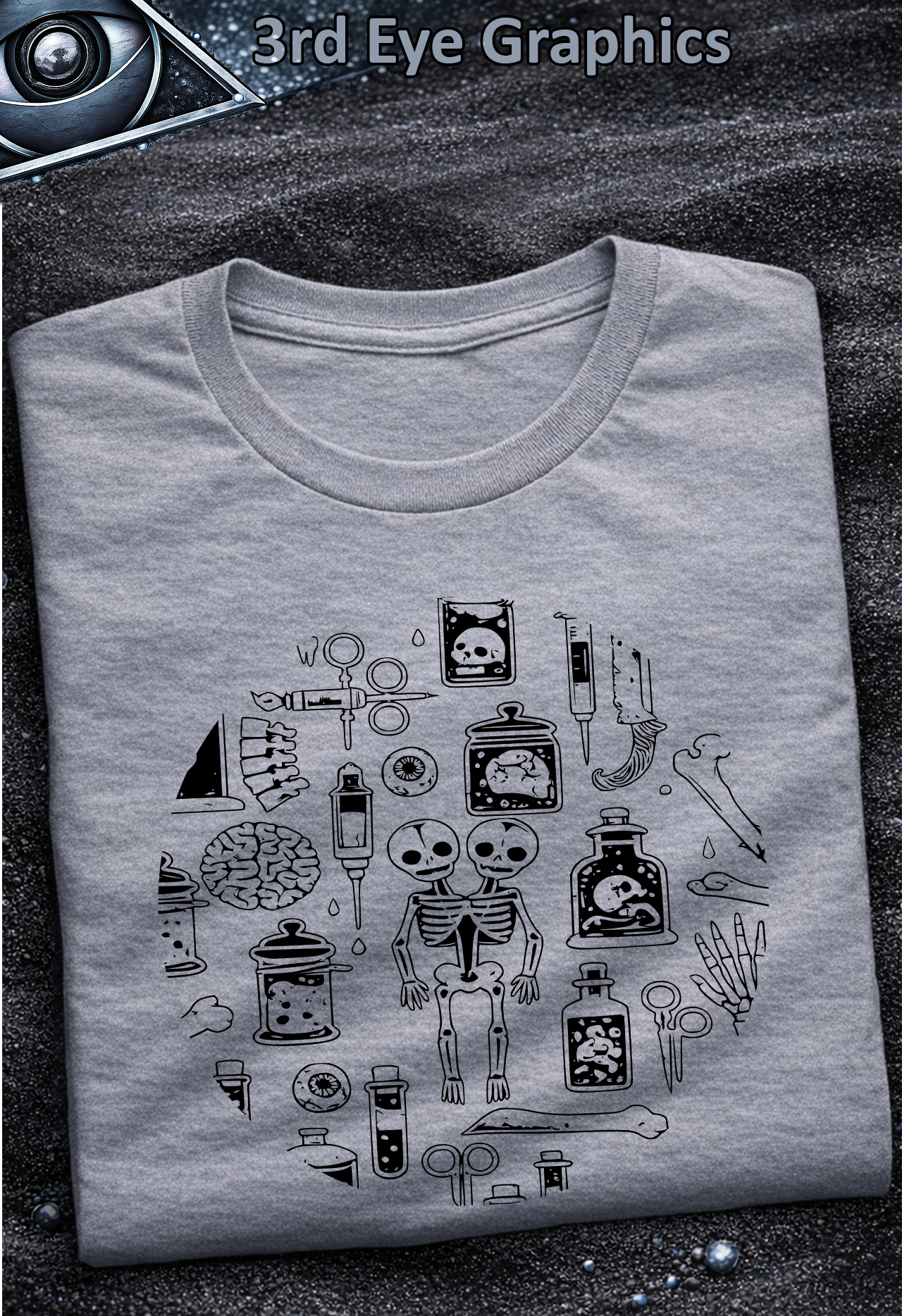 Vintage Gothic Horror Oddities Collection GraphicT-Shirt // Black product thumbnail image