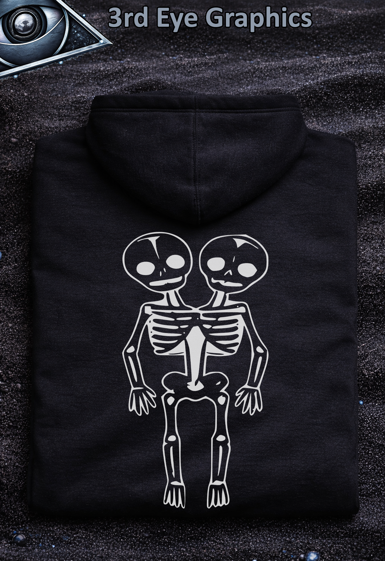 Vintage Gothic Horror Oddities Twin Skeleton Graphic Pullover Hoodie // Back Print White product thumbnail image Vintage Gothic Horror Oddities Twin Skeleton Graphic Pullover Hoodie // Back Print White product thumbnail image