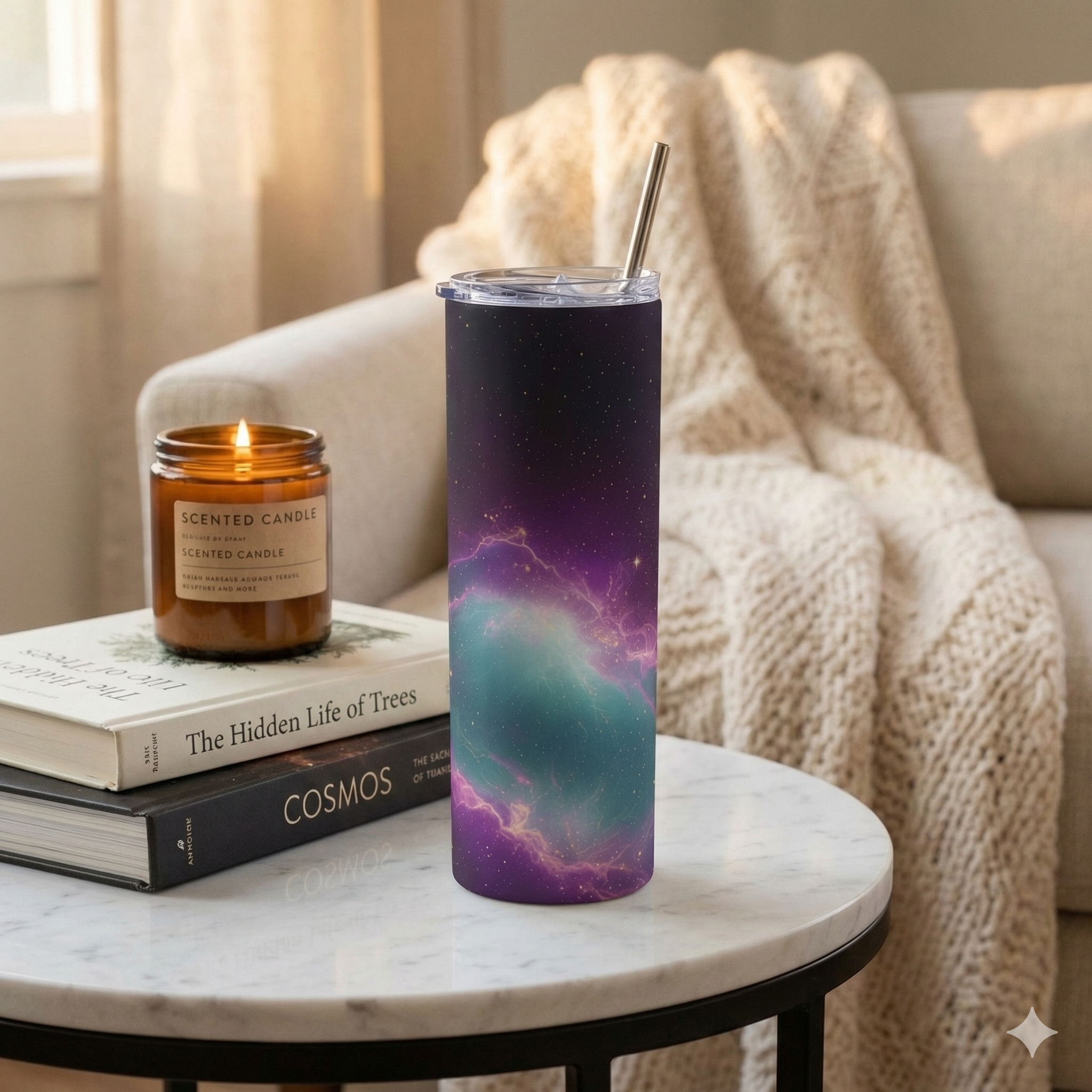 Galaxy Nebula 20oz Stainless Steel Tumbler — Cosmic Purple Travel Cup product thumbnail image