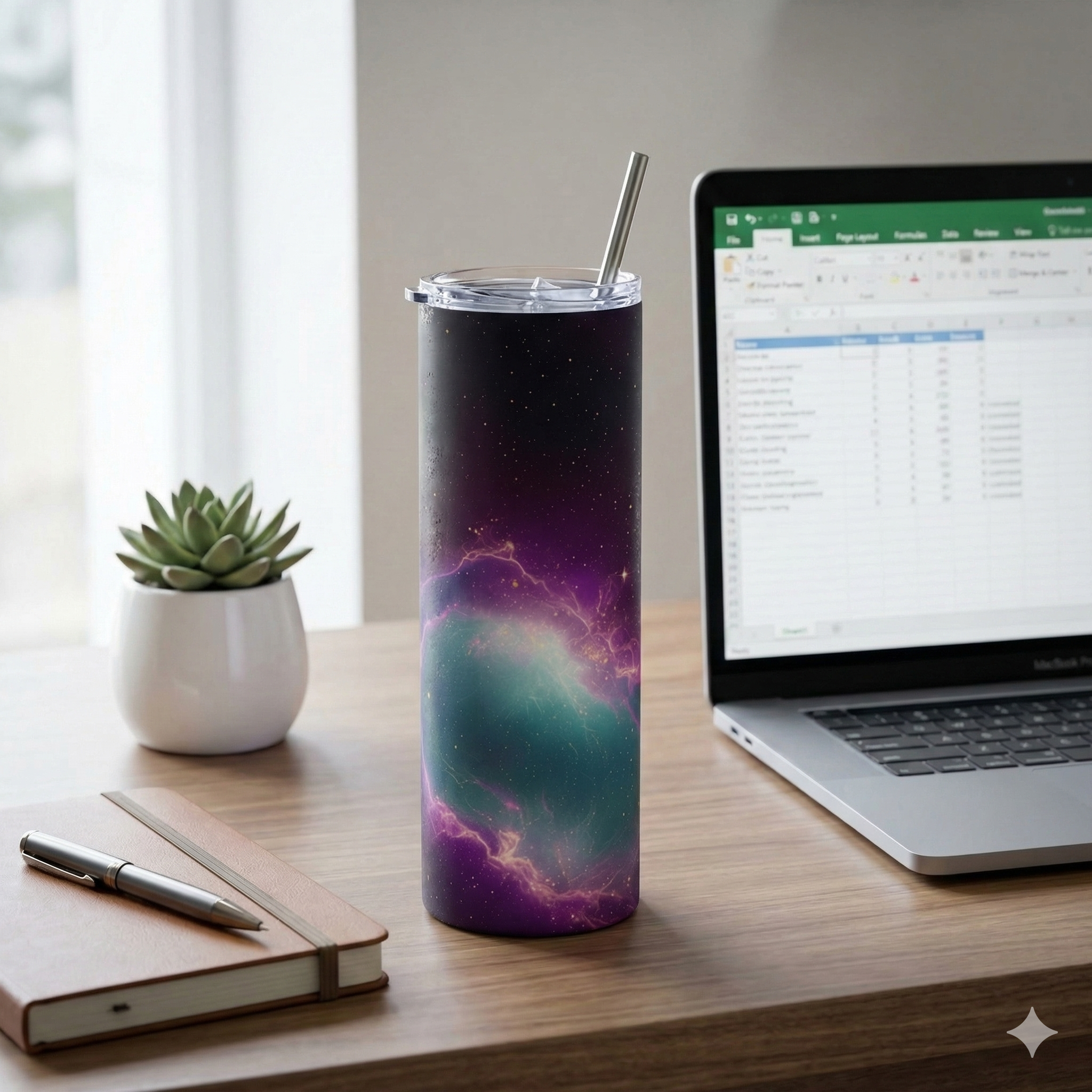 Galaxy Nebula 20oz Stainless Steel Tumbler — Cosmic Purple Travel Cup product thumbnail image