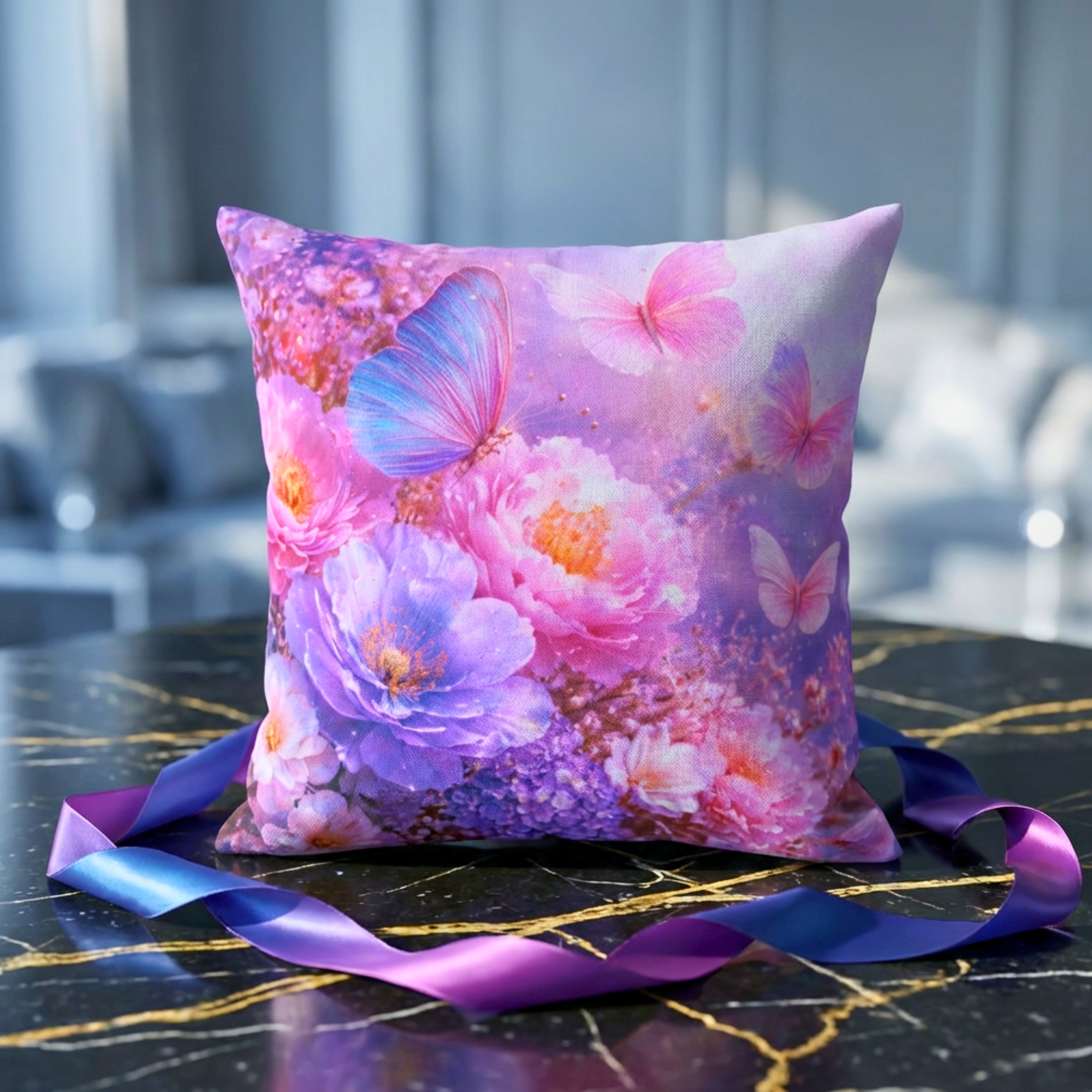 Butterfly Pillow |  26"  Cushion | Pillow With Butterflies product thumbnail image