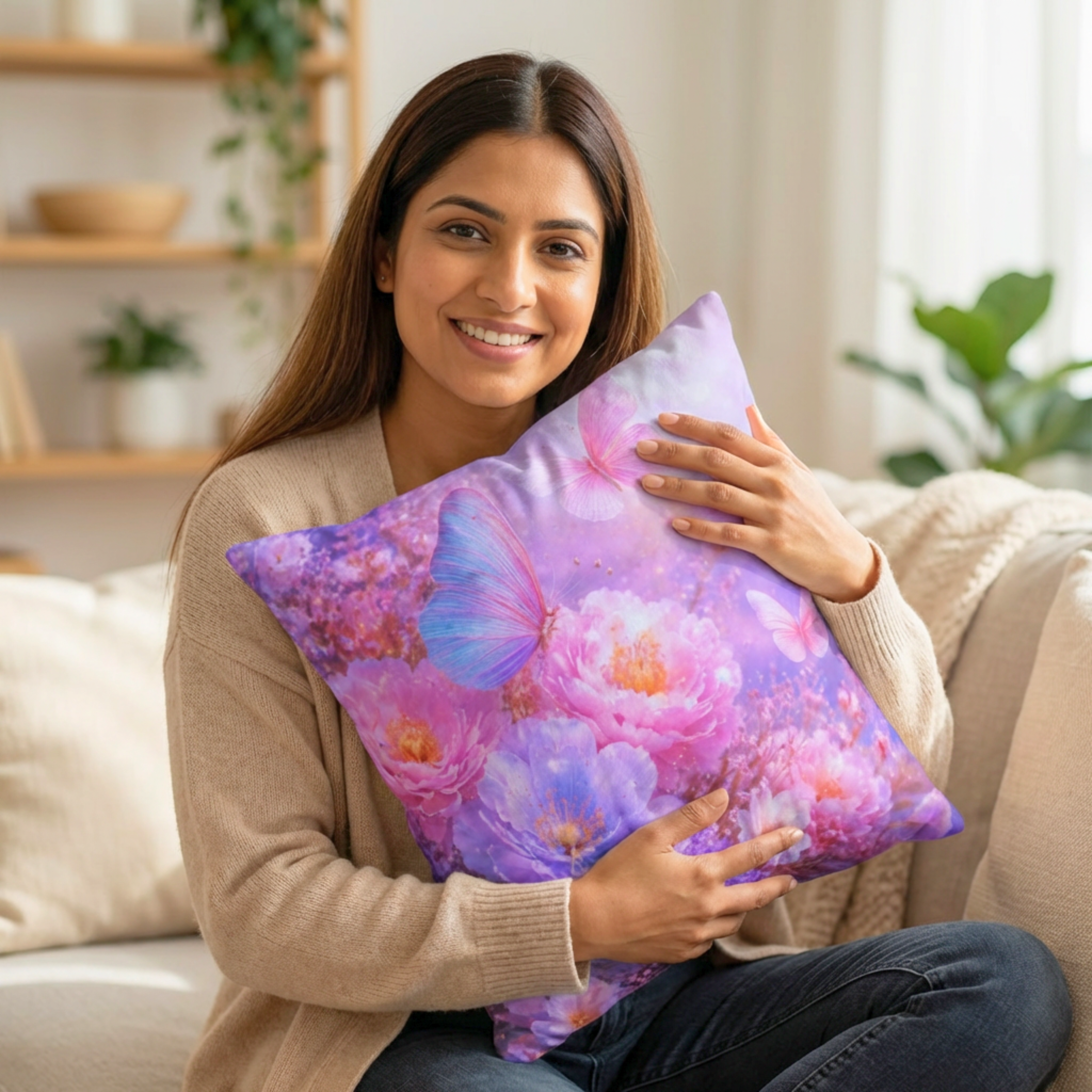 Butterfly Pillow | 26" Cushion | Pillow With Butterflies product thumbnail image Butterfly Pillow | 26" Cushion | Pillow With Butterflies product thumbnail image