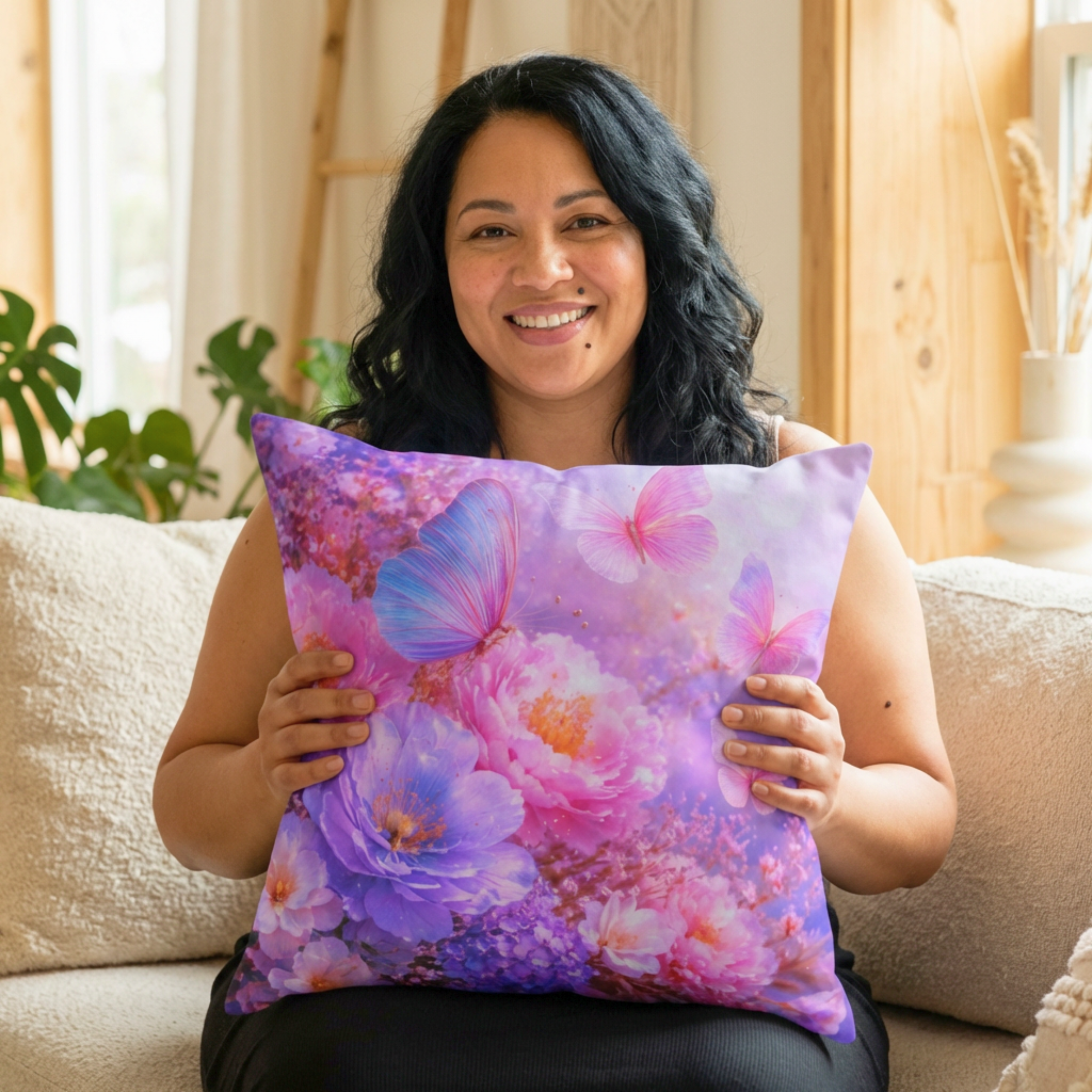 Butterfly Pillow | 26" Cushion | Pillow With Butterflies product thumbnail image Butterfly Pillow | 26" Cushion | Pillow With Butterflies product thumbnail image