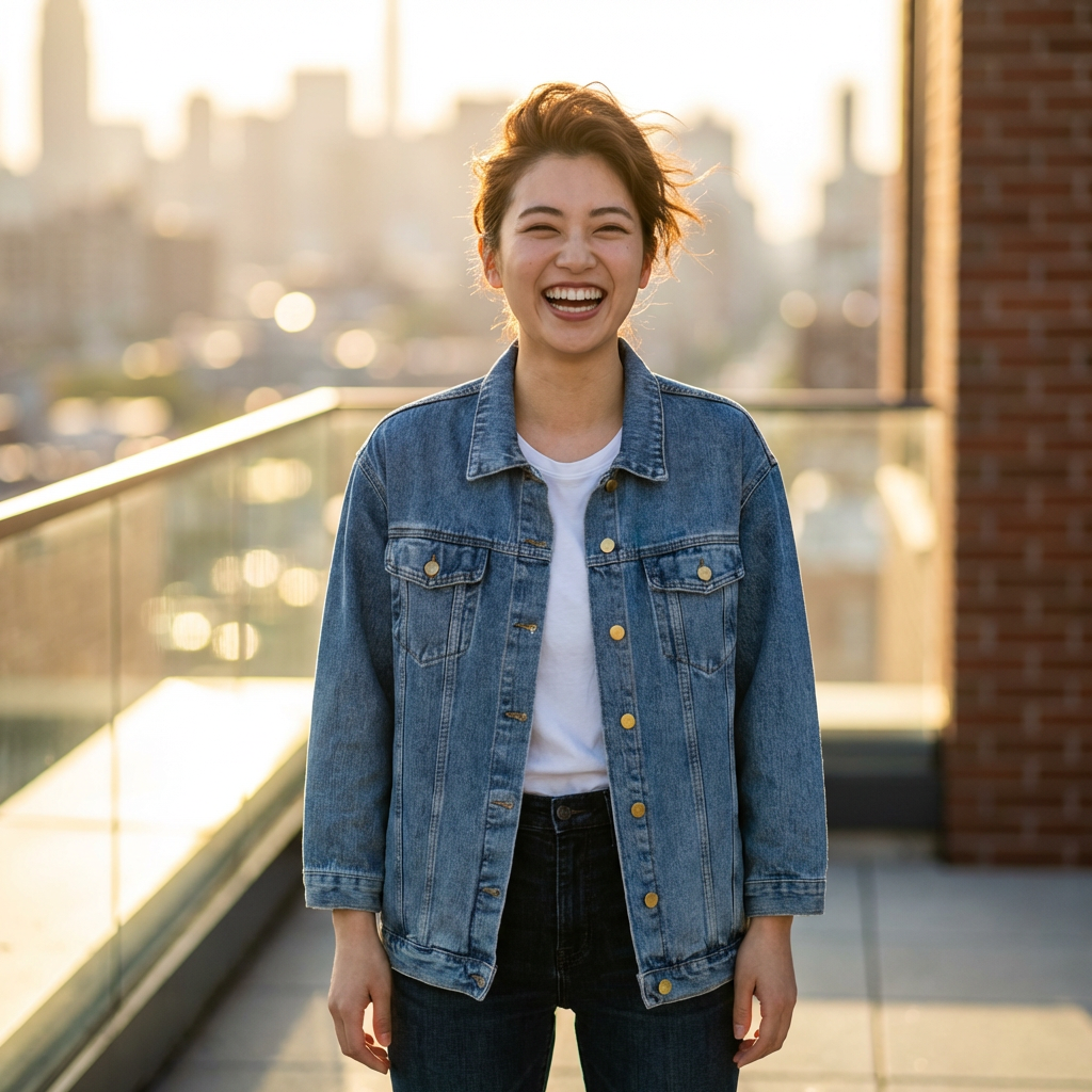 Denim Jacket — "In My AI Era" Retro Graphic Back Patch product thumbnail image Denim Jacket — "In My AI Era" Retro Graphic Back Patch product thumbnail image