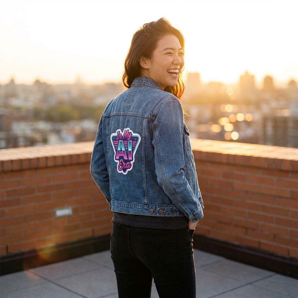 Denim Jacket — "In My AI Era" Retro Graphic Back Patch product thumbnail image