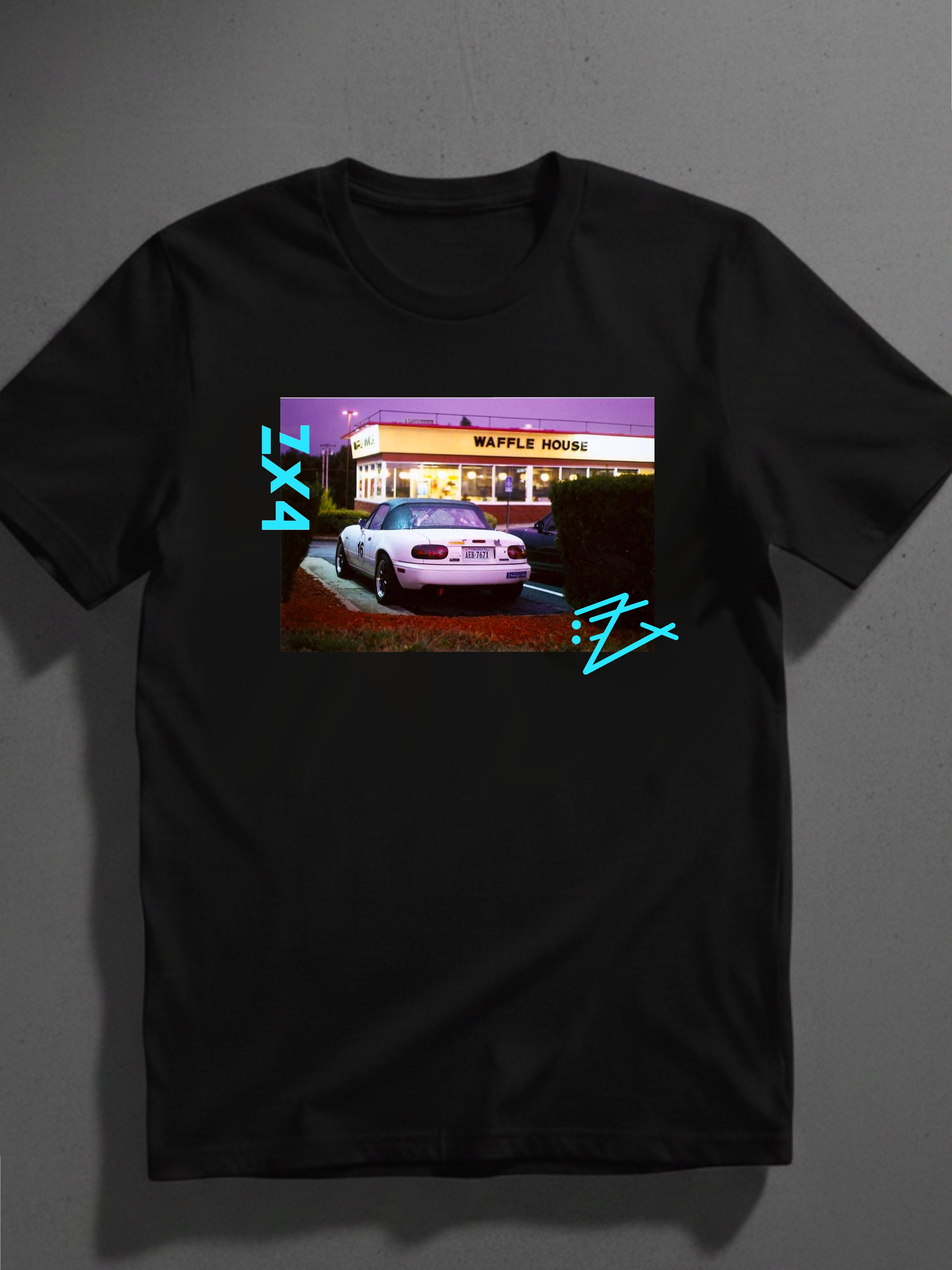 Night Drive Tee — Retro Car & Neon Diner Graphic Shirt product thumbnail image Night Drive Tee — Retro Car & Neon Diner Graphic Shirt product thumbnail image
