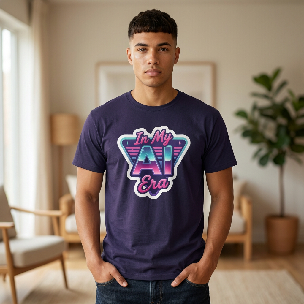 In My AI Era T-Shirt — Retro Futuristic Tech Tee product thumbnail image