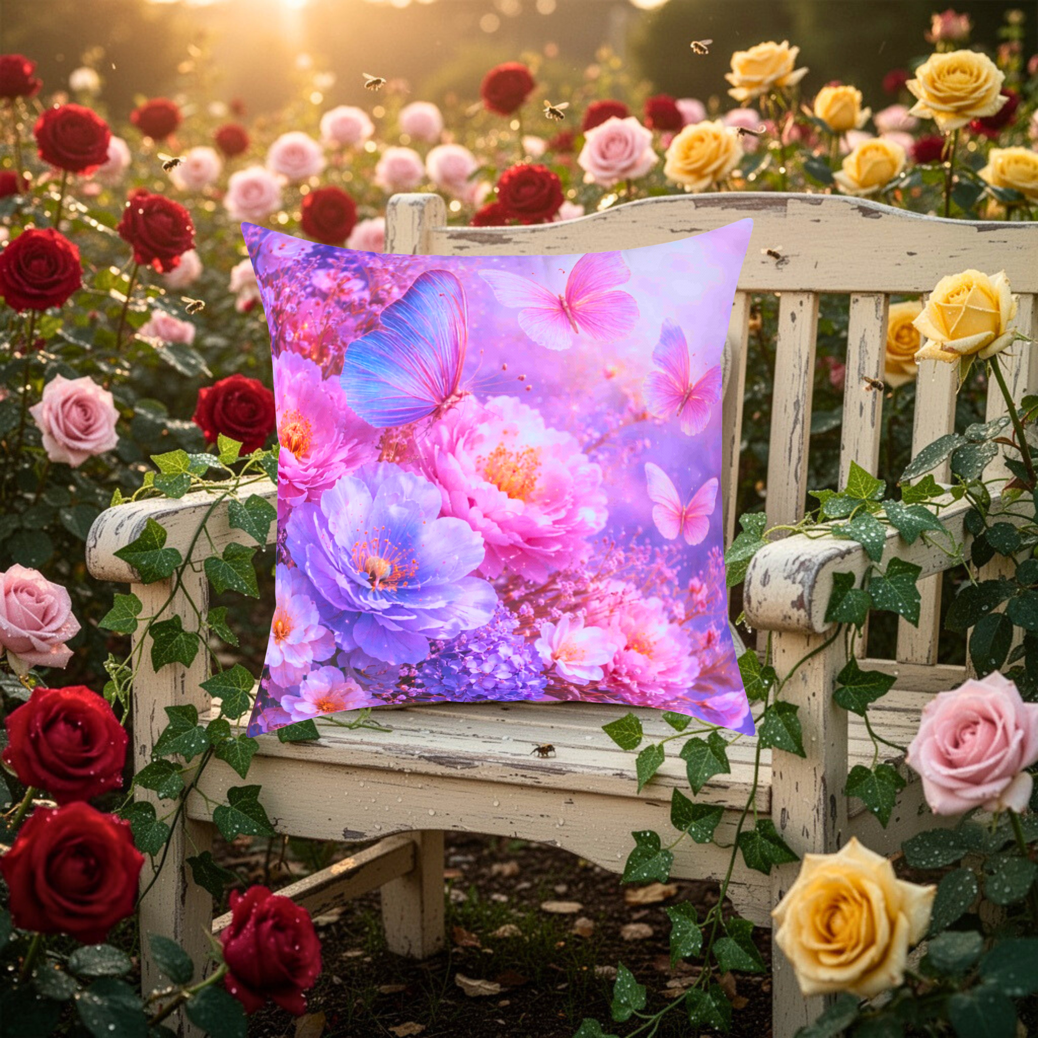 Butterfly Pillow | 26" Cushion | Pillow With Butterflies product thumbnail image Butterfly Pillow | 26" Cushion | Pillow With Butterflies product thumbnail image