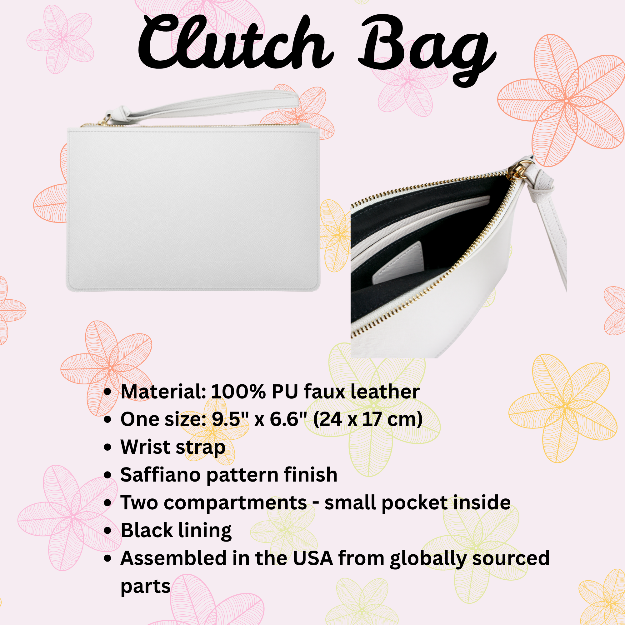 Sunflower & Butterflies Clutch Bag — Floral Wristlet Purse product thumbnail image Sunflower & Butterflies Clutch Bag — Floral Wristlet Purse product thumbnail image