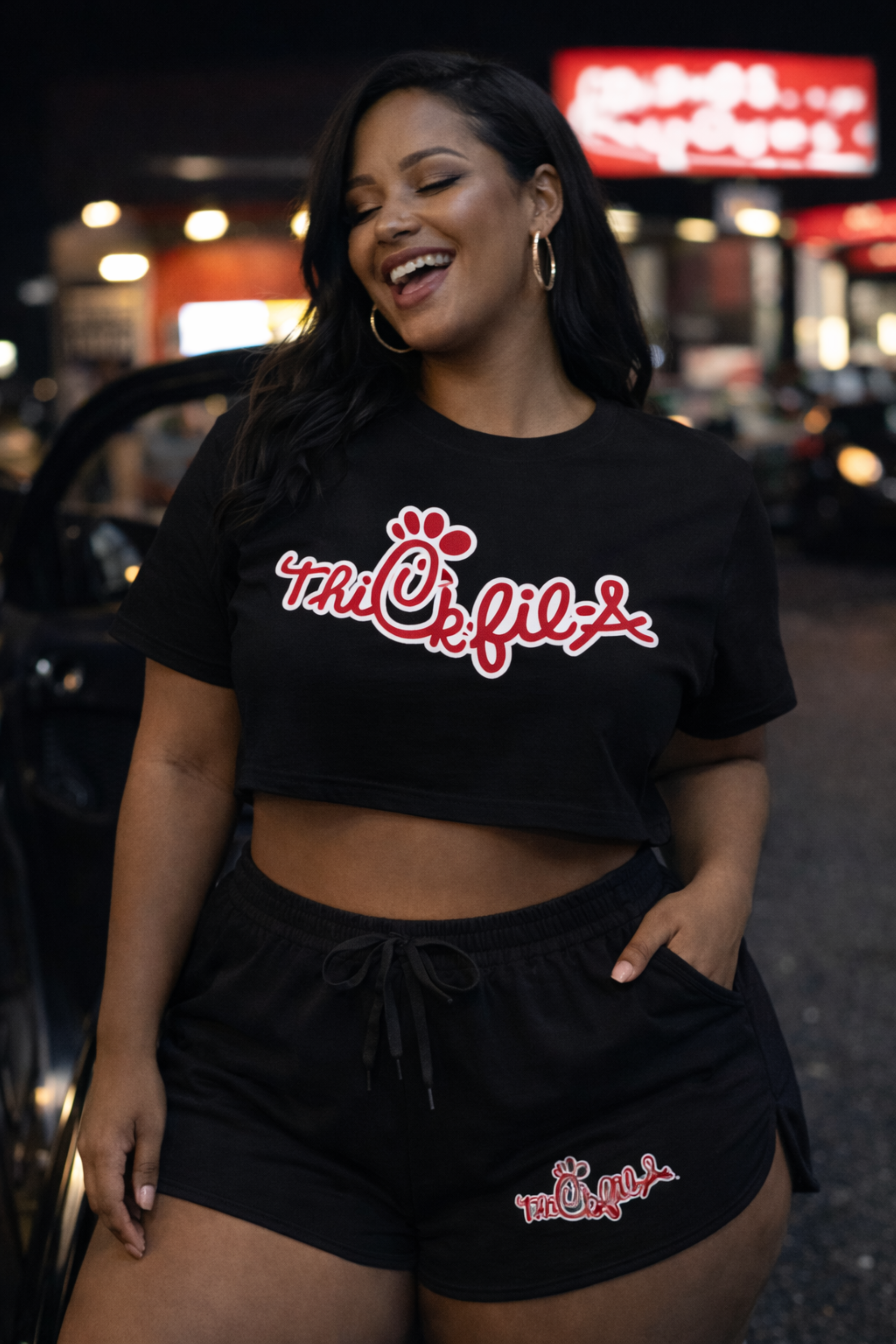  ThiCk-fil-A  Logo BLACK shorts