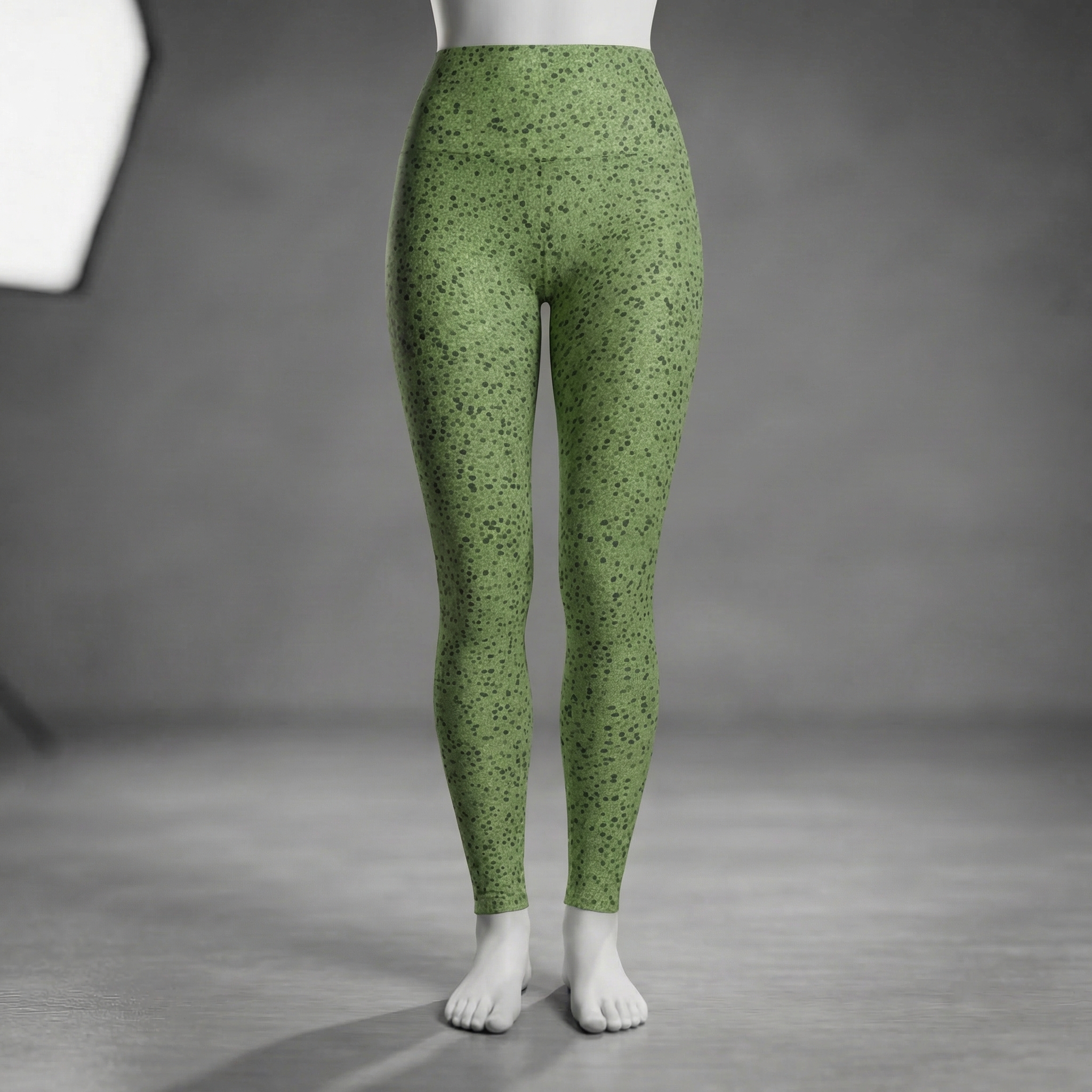 Green Pea Dot High Waisted Leggings  product thumbnail image