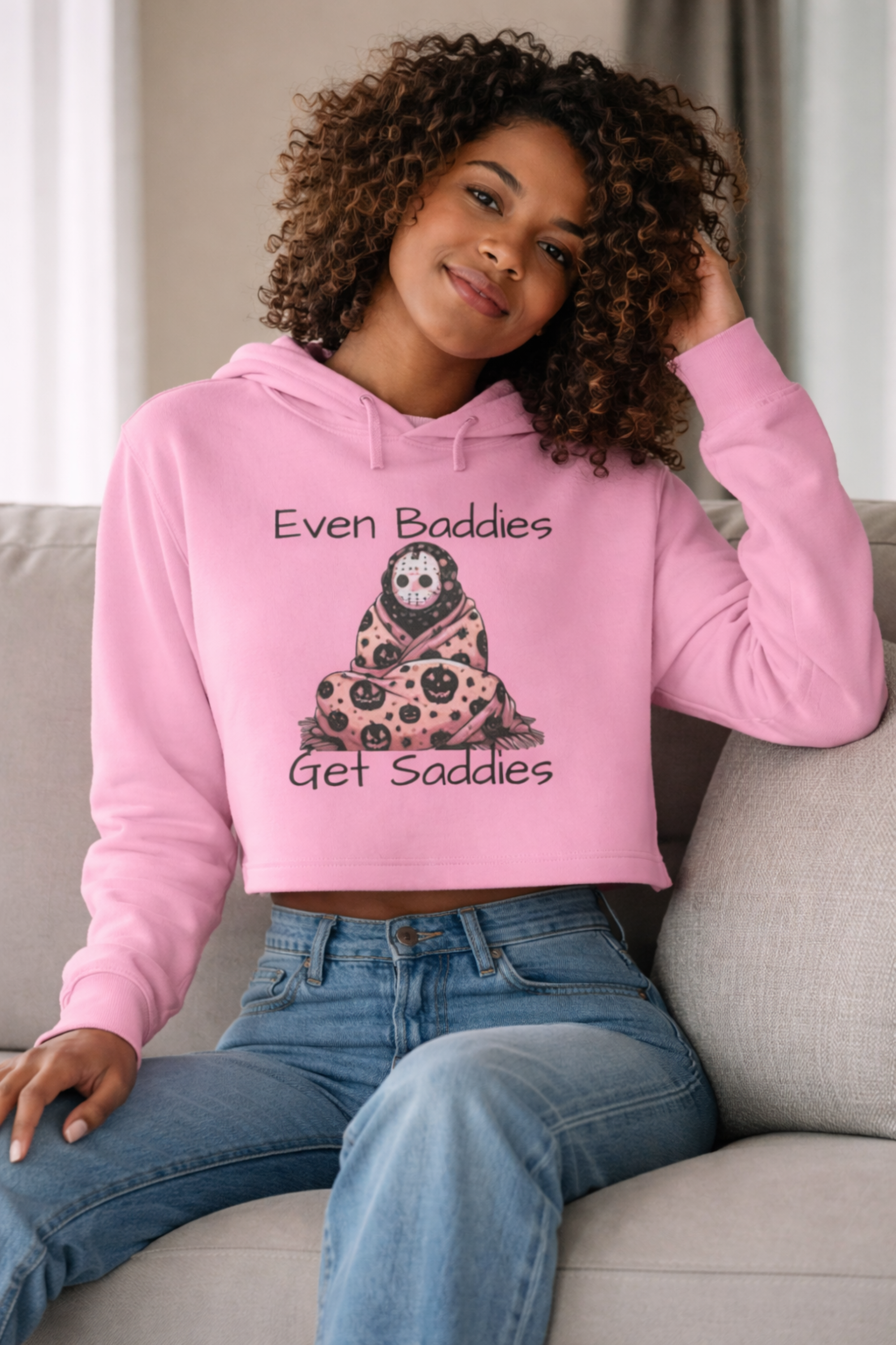 Even Baddies Get Saddies Crop Hoodie product thumbnail image