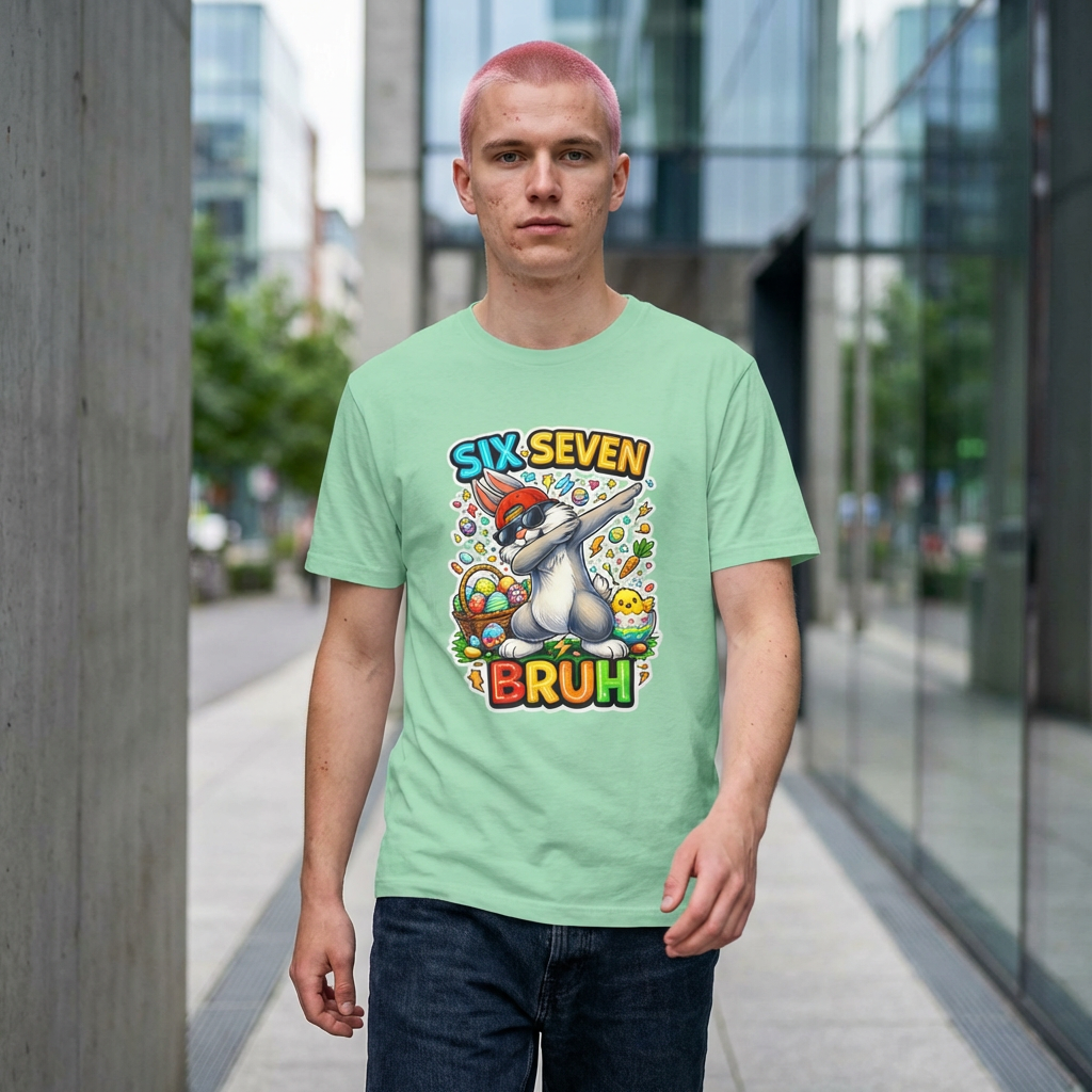 Easter Bunny 'Six Seven Bruh' Graphic T-Shirt product thumbnail image