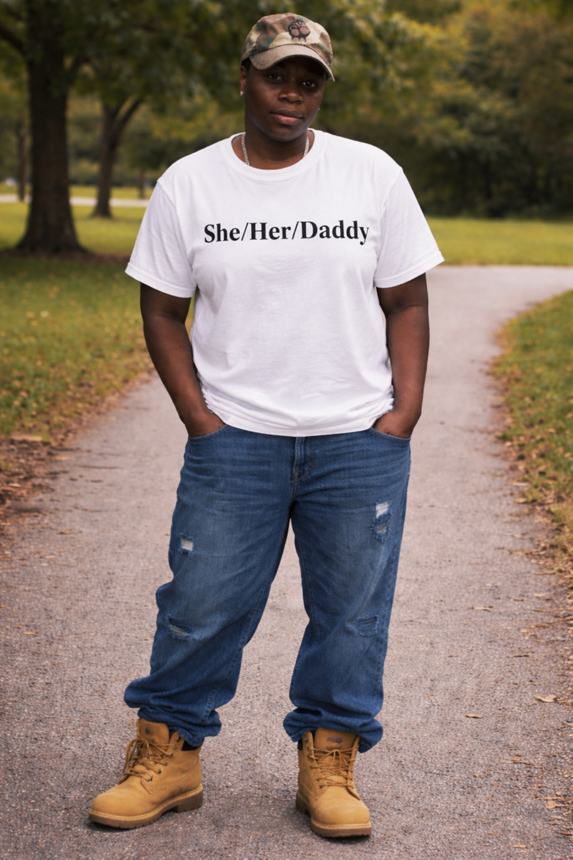 She/Her/Daddy Unisex Softstyle T-Shirt  product thumbnail image