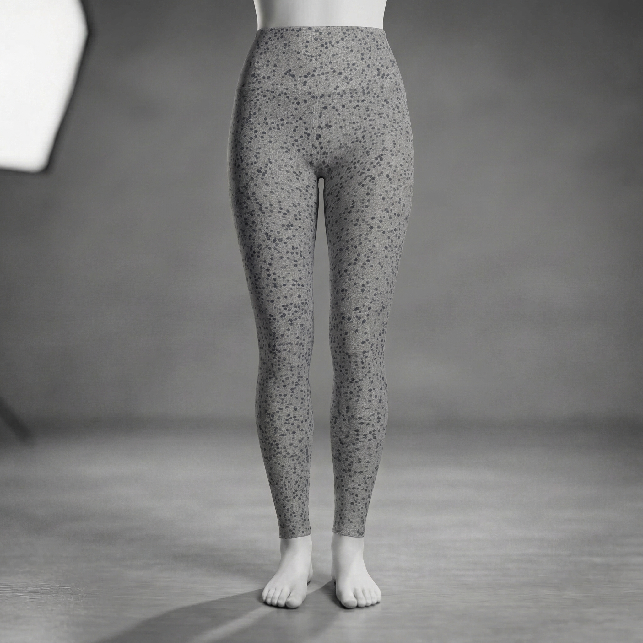 Grey Pea Dot High Waisted Leggings product thumbnail image Grey Pea Dot High Waisted Leggings product thumbnail image