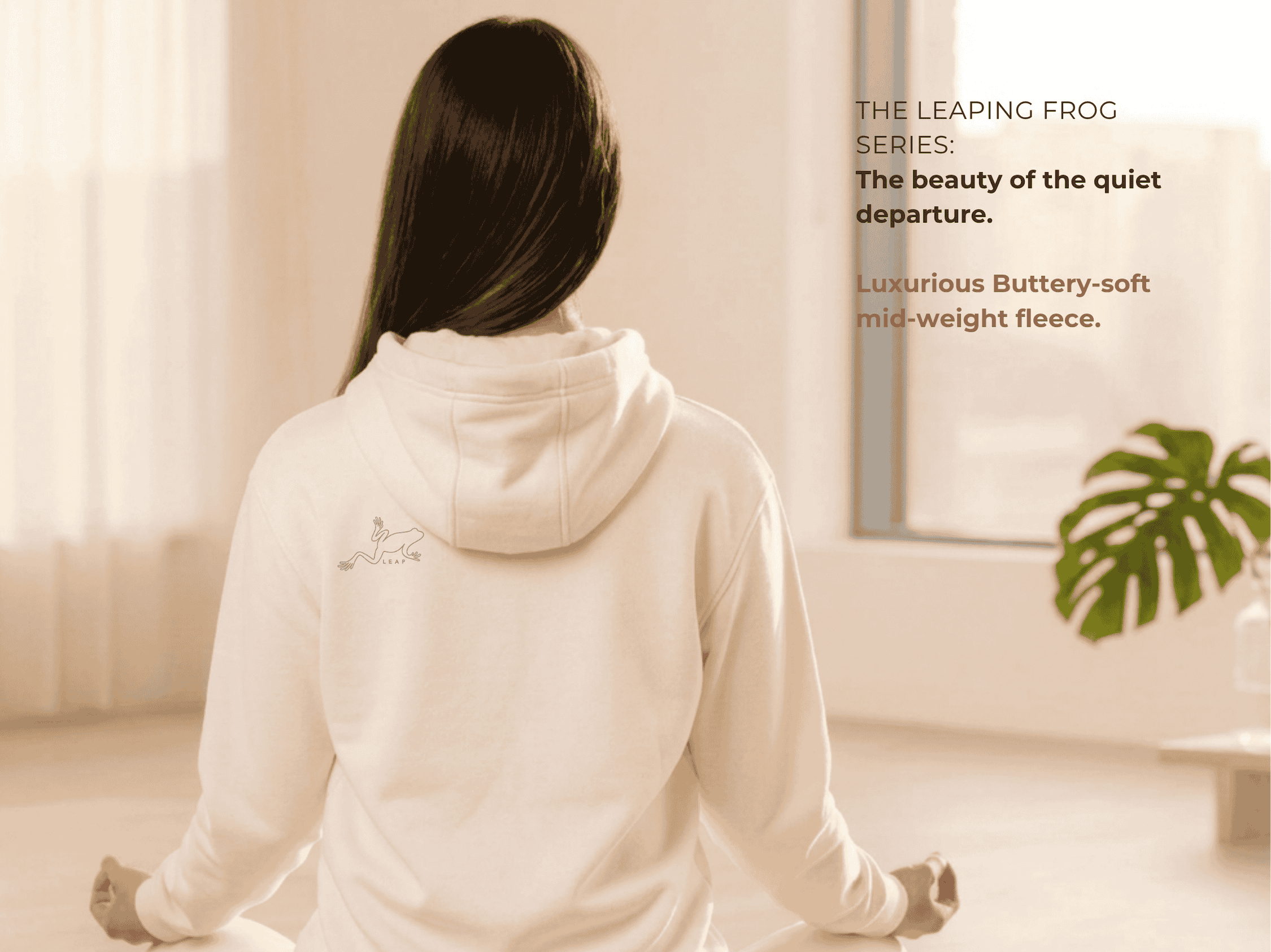 Minimalist Frog Hoodie, Quiet Luxury Heavyweight Fleece, Oversized Streetwear, Mindful Clothing, Meditation Gift product thumbnail image