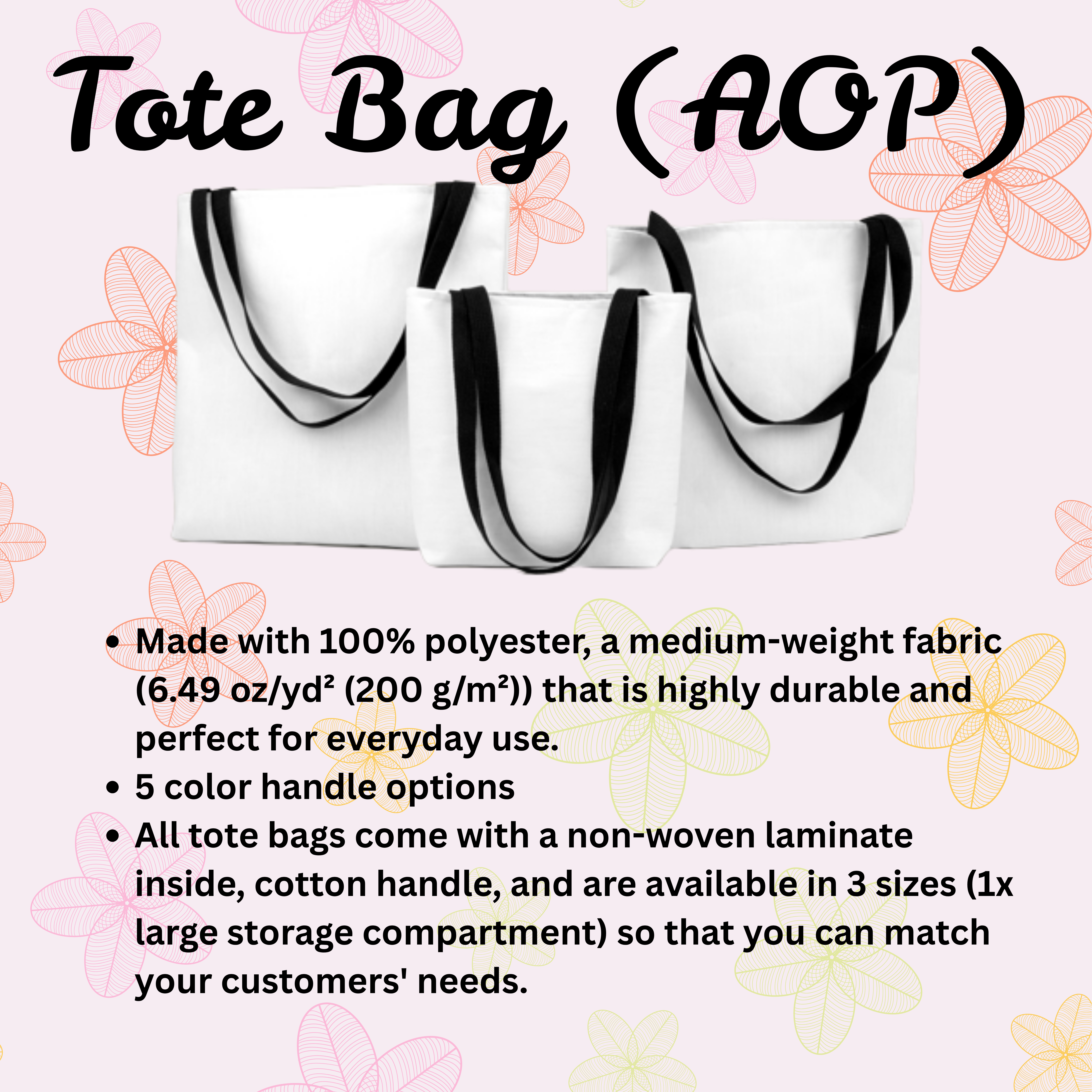 Floral Swirl Tote Bag — Pastel Abstract Blossom All-Over Print product thumbnail image