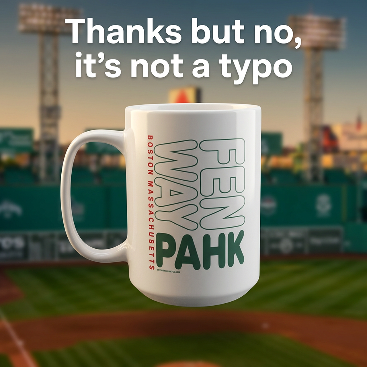 Fenway Park Coffee Mug, Funny Boston Accent Coffee Mug,  Boston Red Sox Coffee Mug, Boston Coffee Mug, Boston Coffee Mugs, Boston Mug, BOS Coffee Mug product thumbnail image