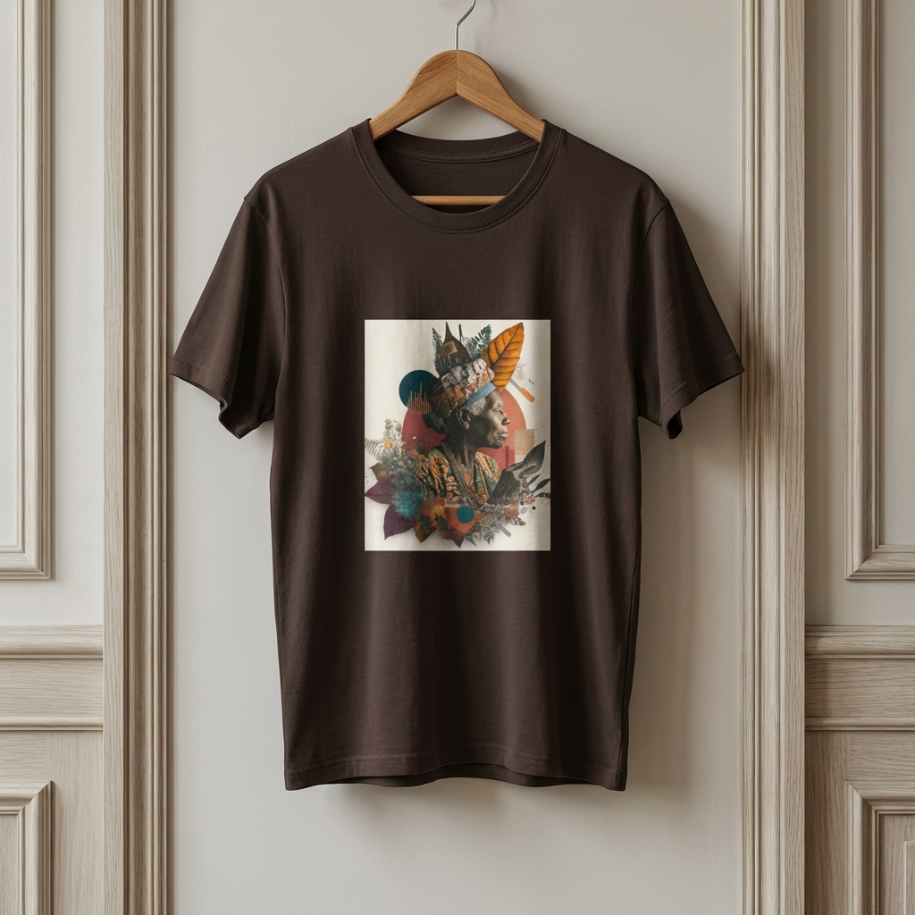 Afrocentric Floral Portrait Graphic Tee—T-Shirt product thumbnail image Afrocentric Floral Portrait Graphic Tee—T-Shirt product thumbnail image