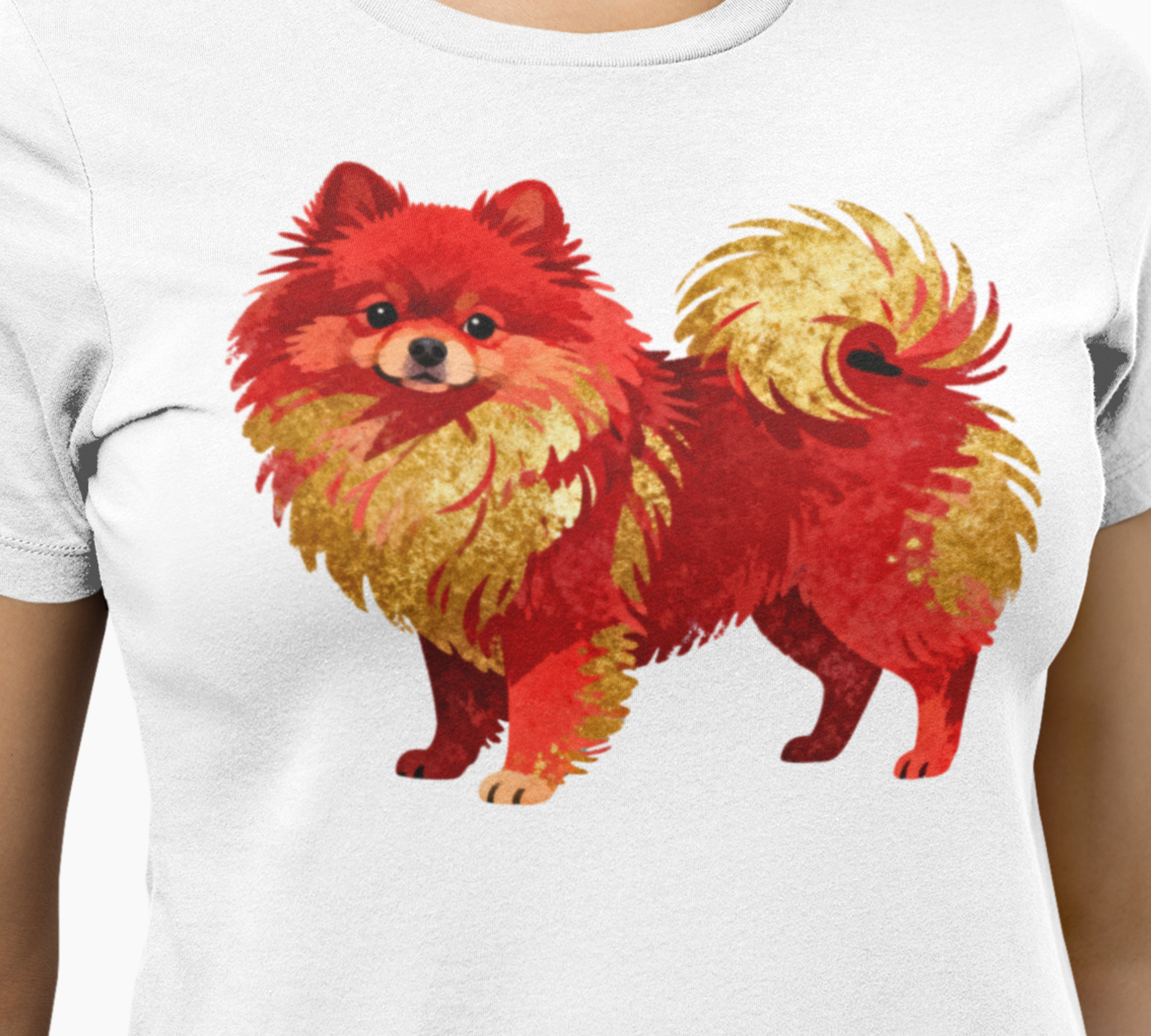 Precocious Pampered Pomeranian Vintage Art Comfort Colors Unisex T-Shirt | Retro Dog Lovers Fancy Graphic Tee | Cute Dog