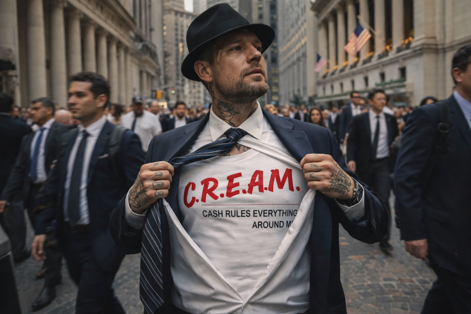 C.R.E.A.M. Tee – Same Rules, Different Players | NYC Street x Corporate Hustle Shirt product thumbnail image